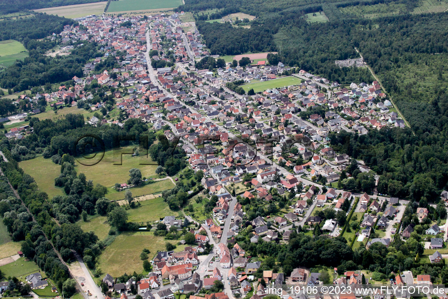 Photographie aérienne de Schirrhoffen dans le département Bas Rhin, France