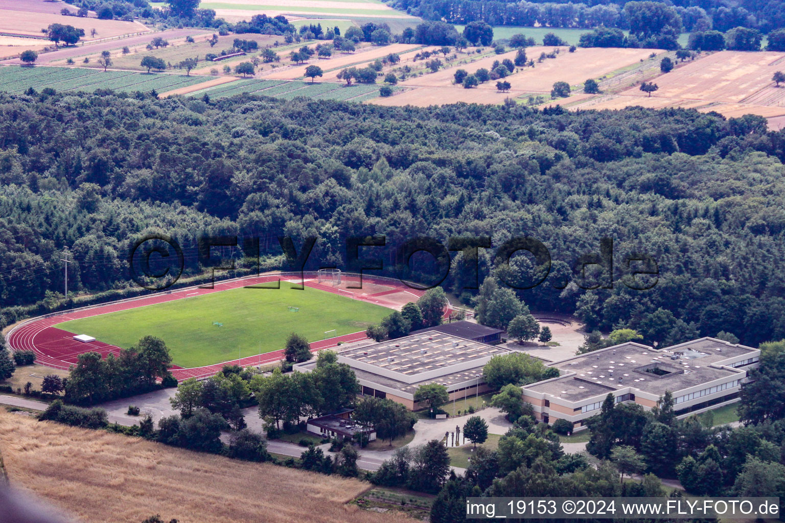 Vue oblique de École des bains romains à Rheinzabern dans le département Rhénanie-Palatinat, Allemagne