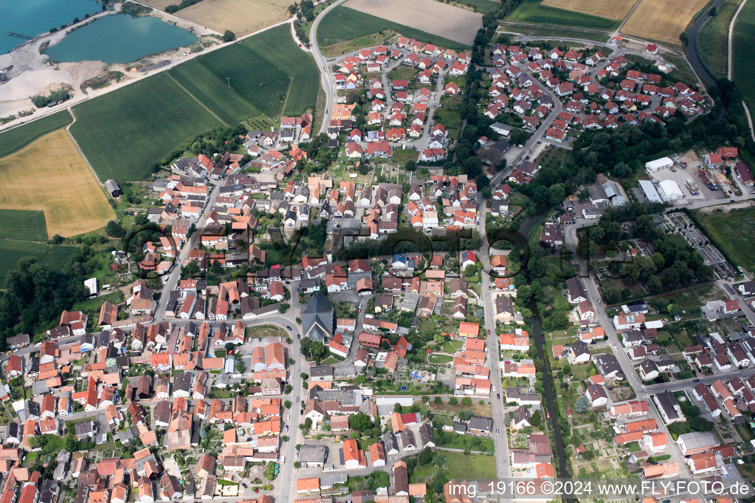 Image drone de Leimersheim dans le département Rhénanie-Palatinat, Allemagne