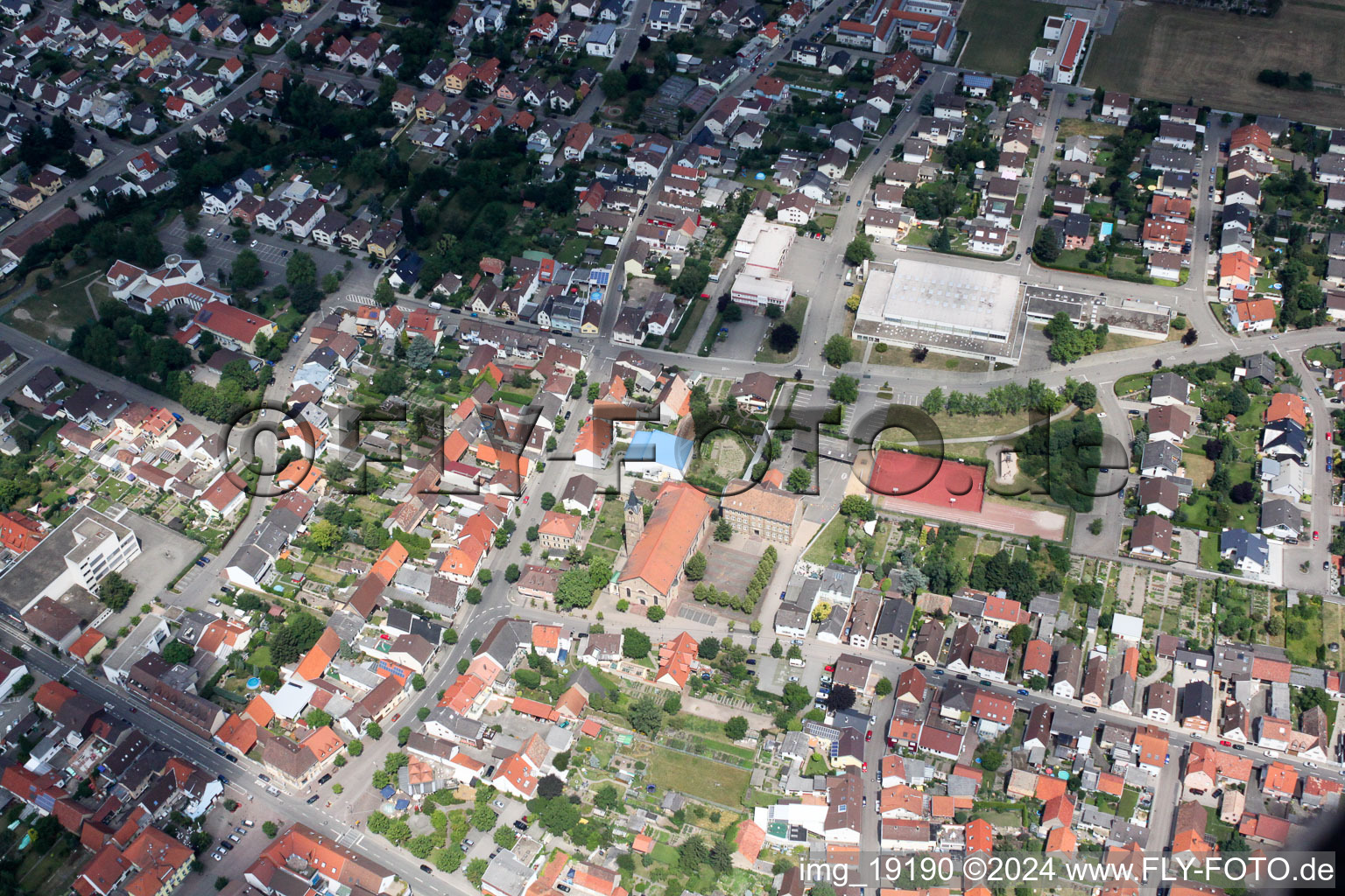 Quartier Kirrlach in Waghäusel dans le département Bade-Wurtemberg, Allemagne vue d'en haut