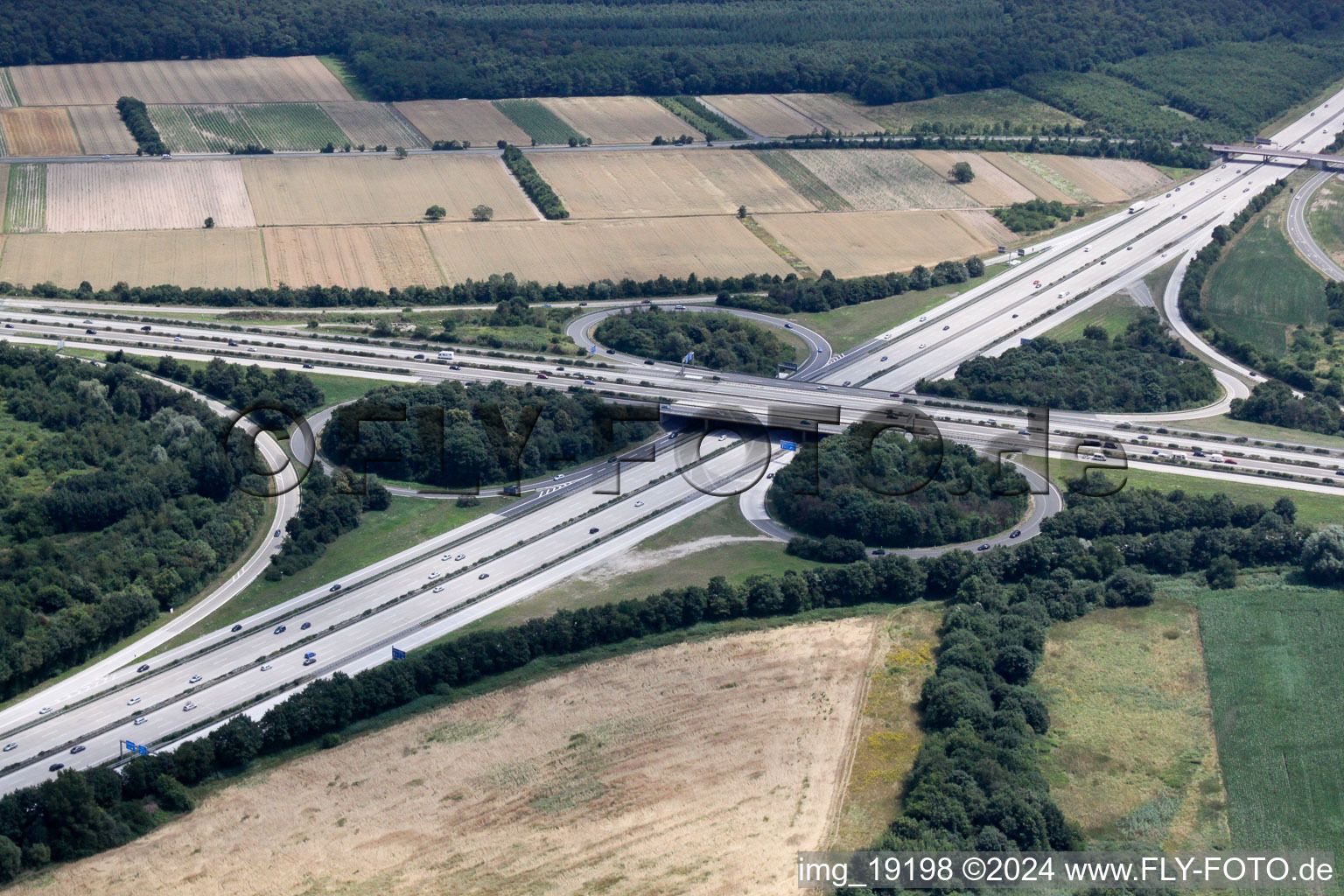 Vue aérienne de Échangeur routier à Walldorf dans le département Bade-Wurtemberg, Allemagne