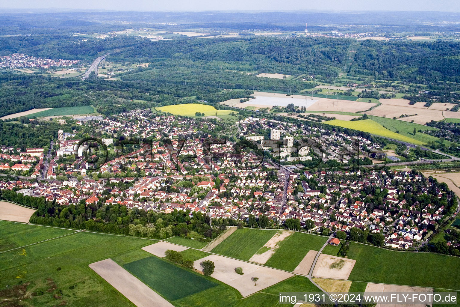 Quartier Rüppurr in Karlsruhe dans le département Bade-Wurtemberg, Allemagne vue d'en haut