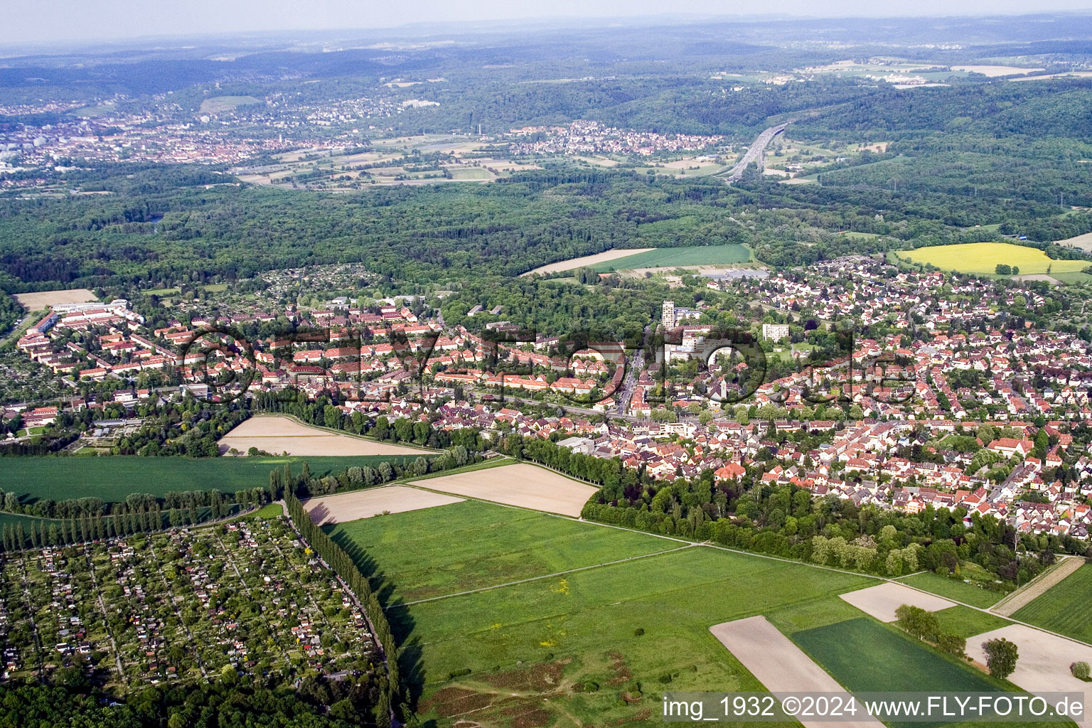 Quartier Rüppurr in Karlsruhe dans le département Bade-Wurtemberg, Allemagne depuis l'avion