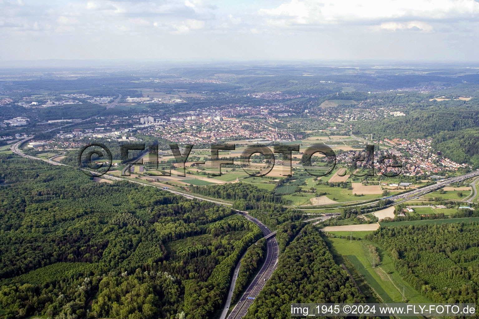 Vue aérienne de Triangle AB à le quartier Rüppurr in Karlsruhe dans le département Bade-Wurtemberg, Allemagne