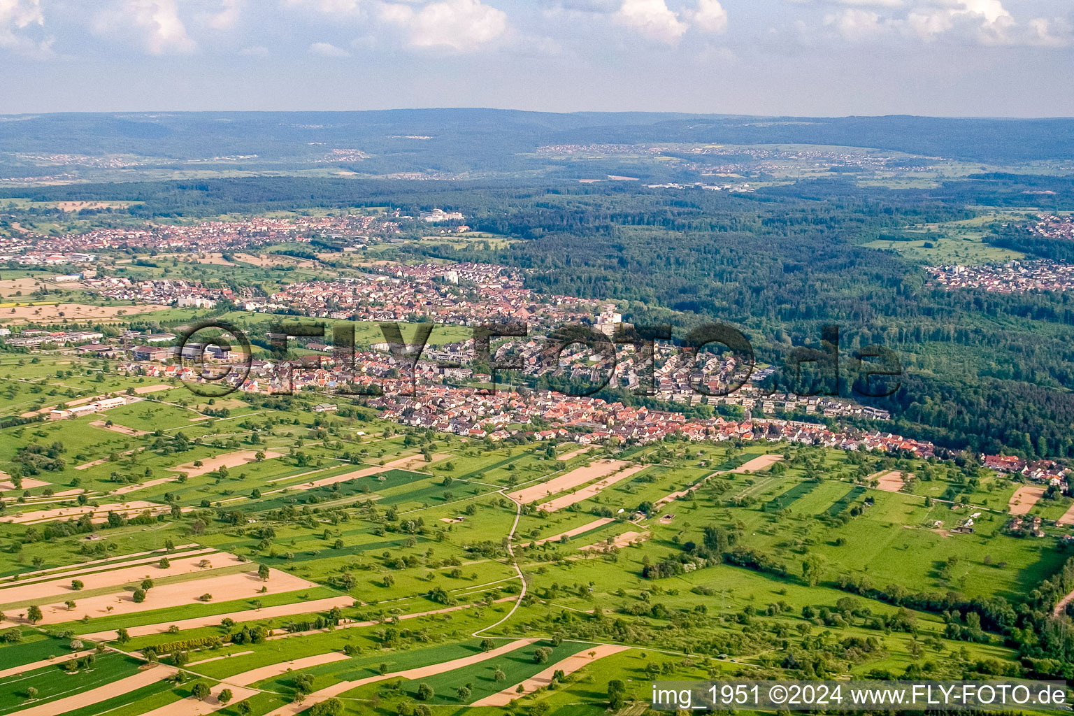 Vue aérienne de Quartier Busenbach in Waldbronn dans le département Bade-Wurtemberg, Allemagne