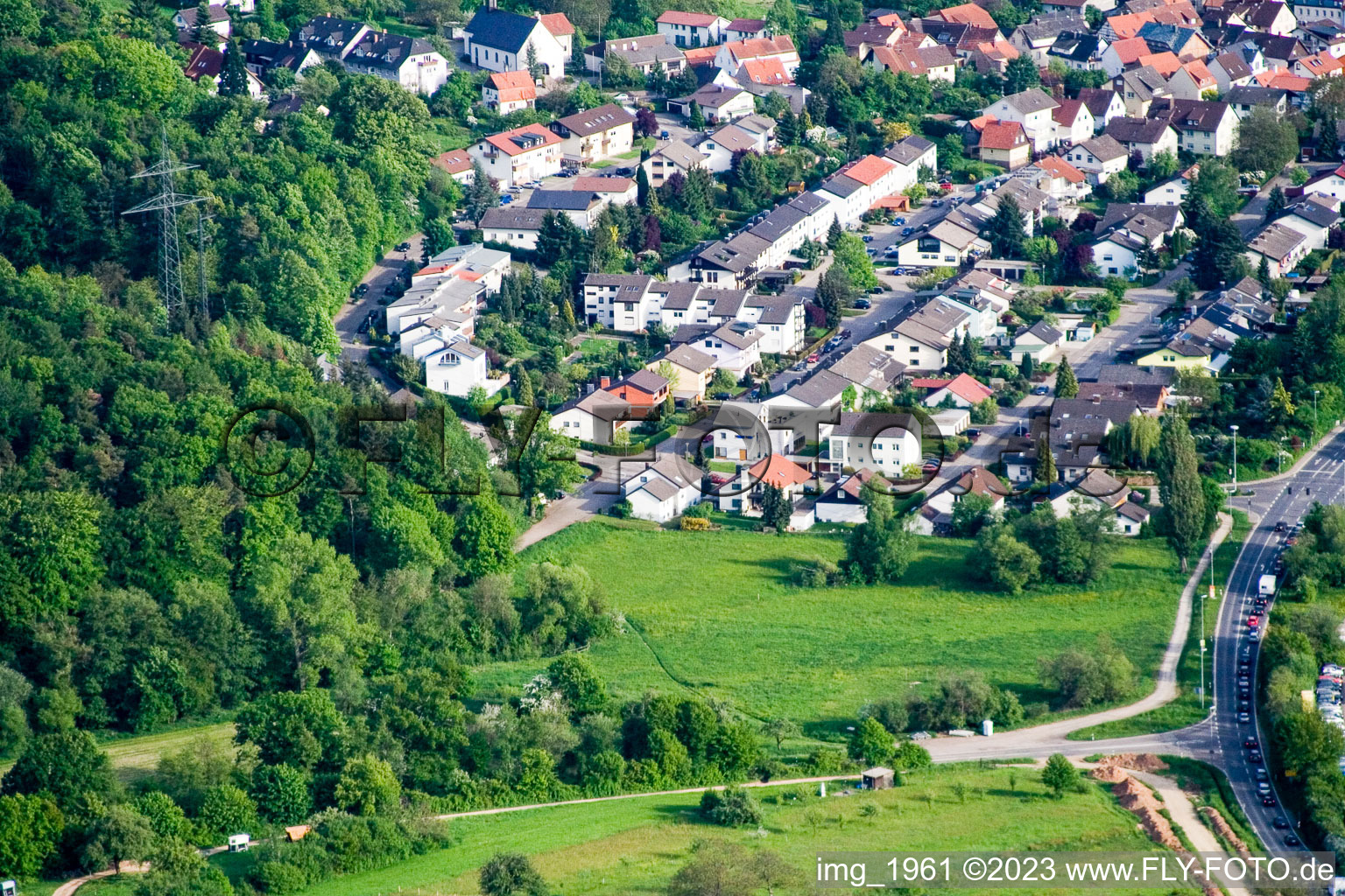Image drone de Quartier Langensteinbach in Karlsbad dans le département Bade-Wurtemberg, Allemagne