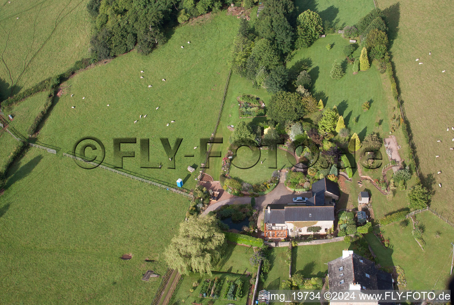 Vue aérienne de Denbury dans le département Angleterre, Grande Bretagne