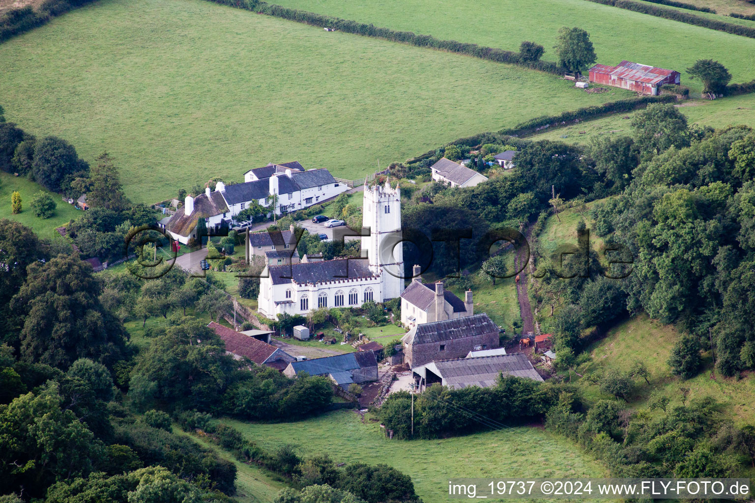 Vue oblique de Denbury dans le département Angleterre, Grande Bretagne