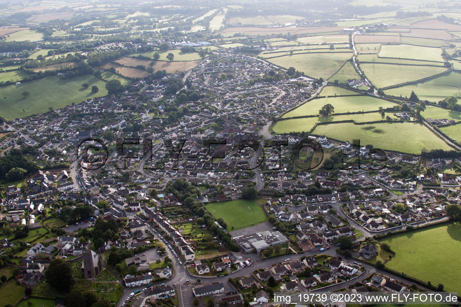 Vue aérienne de Ipplepen dans le département Angleterre, Grande Bretagne