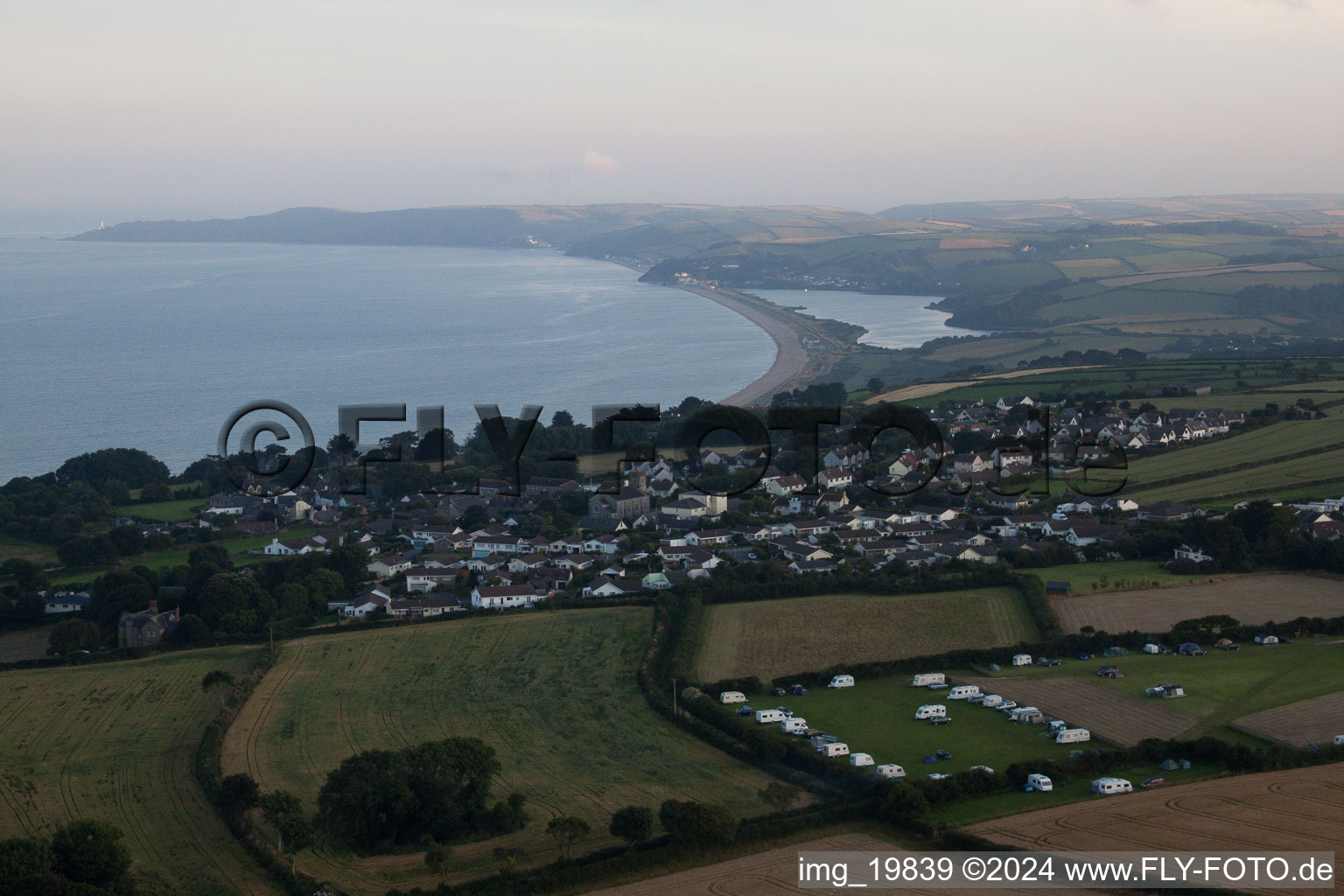 Vue oblique de Strete dans le département Angleterre, Grande Bretagne