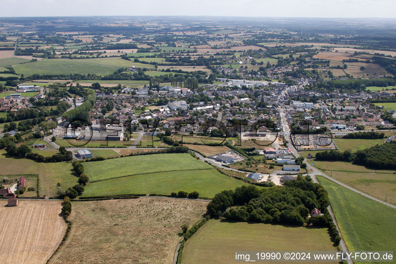 Vue oblique de Vibraye dans le département Sarthe, France