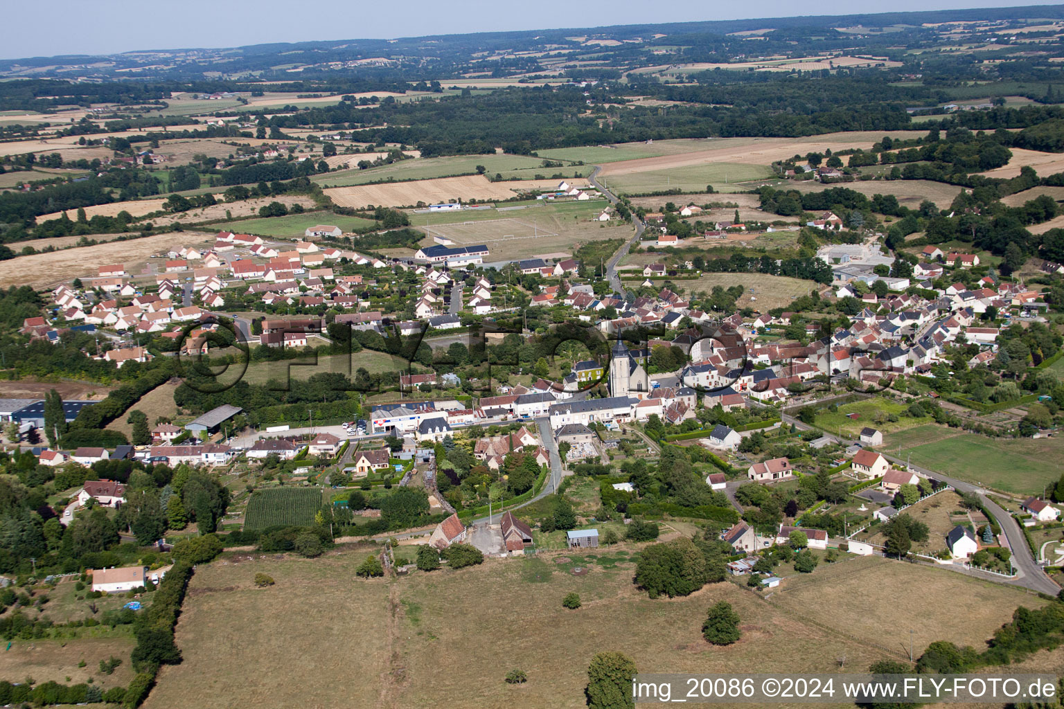 Lamnay dans le département Sarthe, France d'en haut