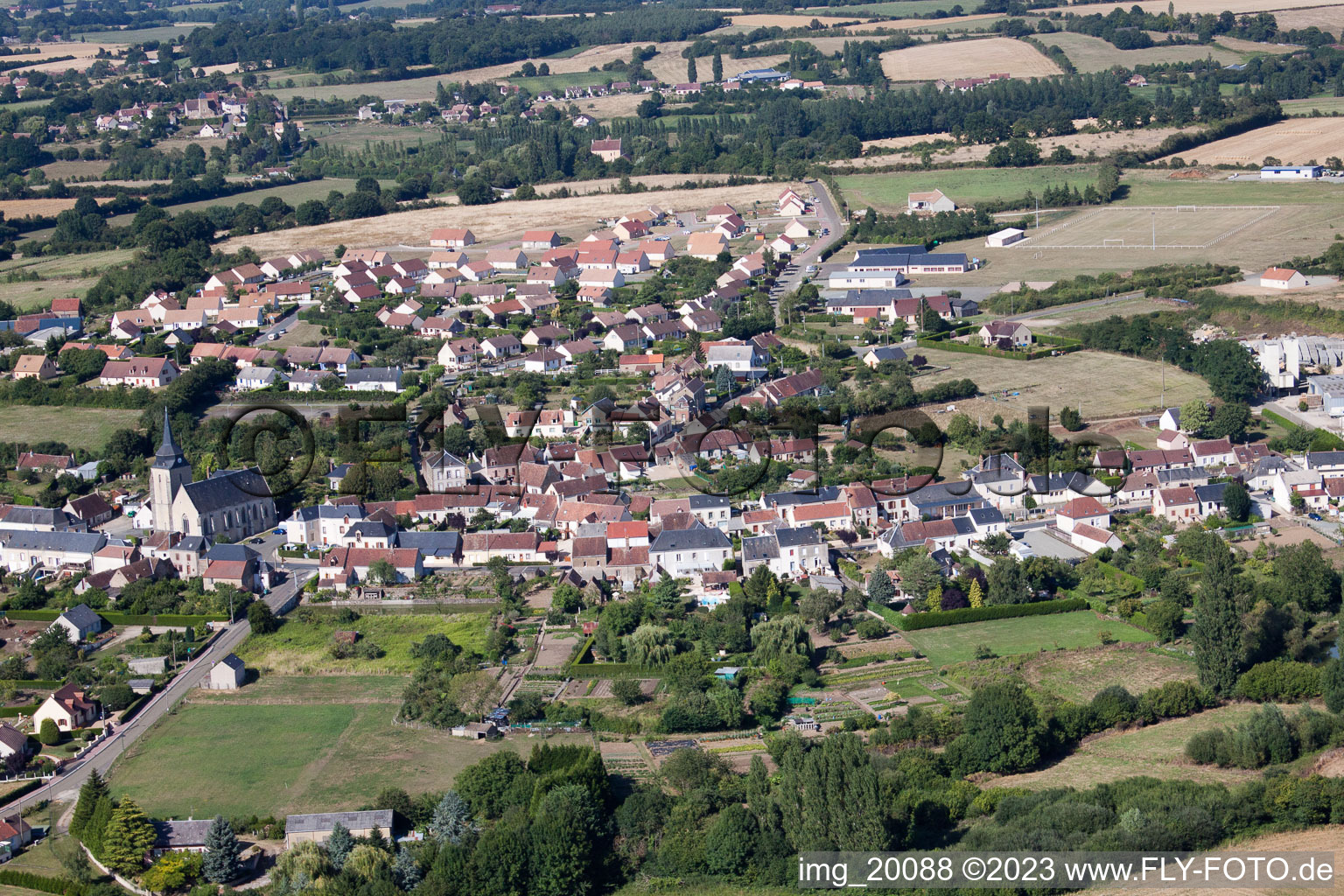Lamnay dans le département Sarthe, France vue d'en haut
