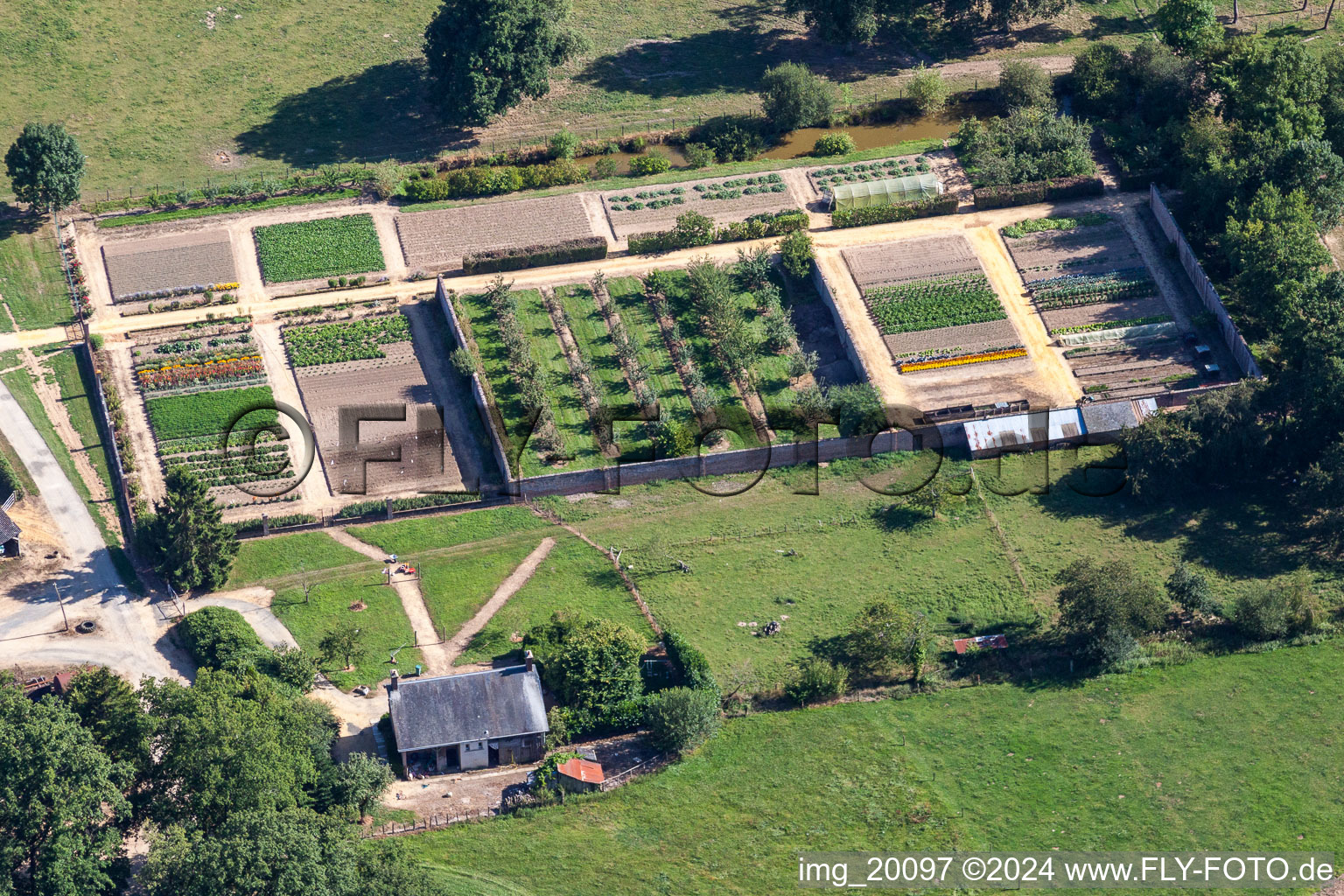 Lavaré dans le département Sarthe, France depuis l'avion