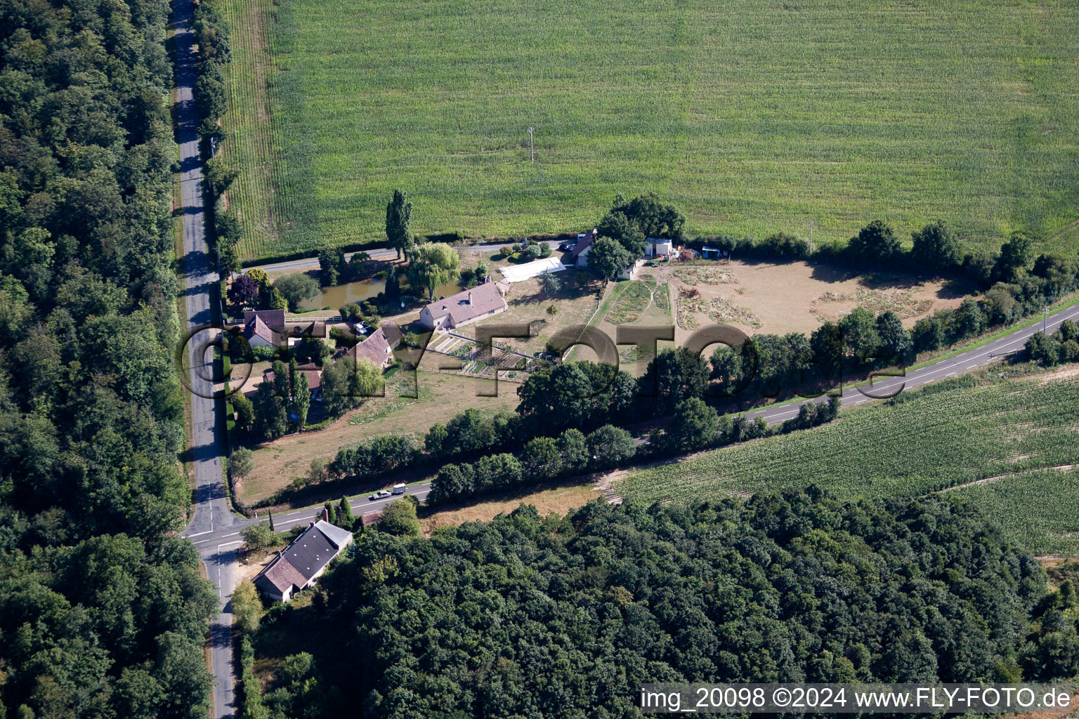 Vue d'oiseau de Vibraye dans le département Sarthe, France