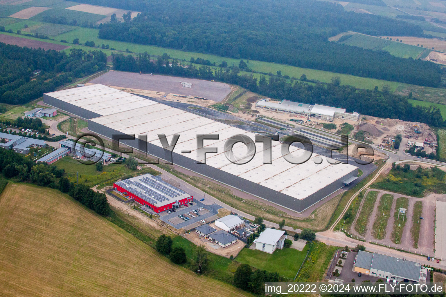 Photographie aérienne de Zone commerciale Horst, Centre Logistique Random à le quartier Minderslachen in Kandel dans le département Rhénanie-Palatinat, Allemagne