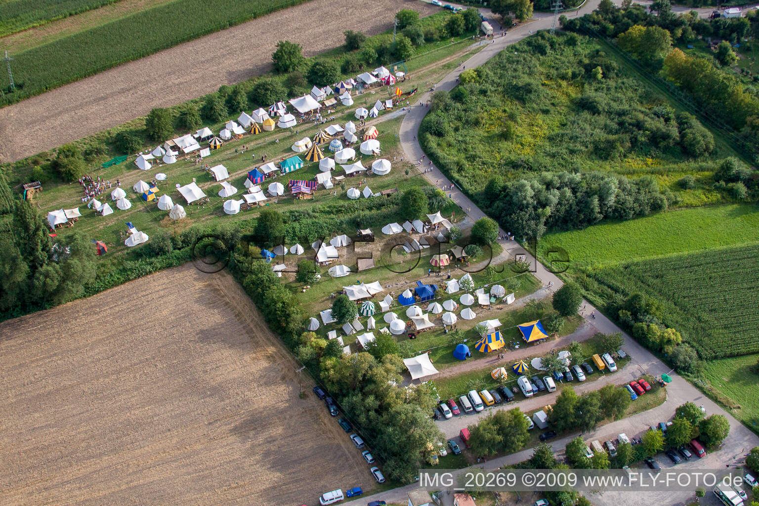 Médiéval Fermement à Jockgrim dans le département Rhénanie-Palatinat, Allemagne vue d'en haut