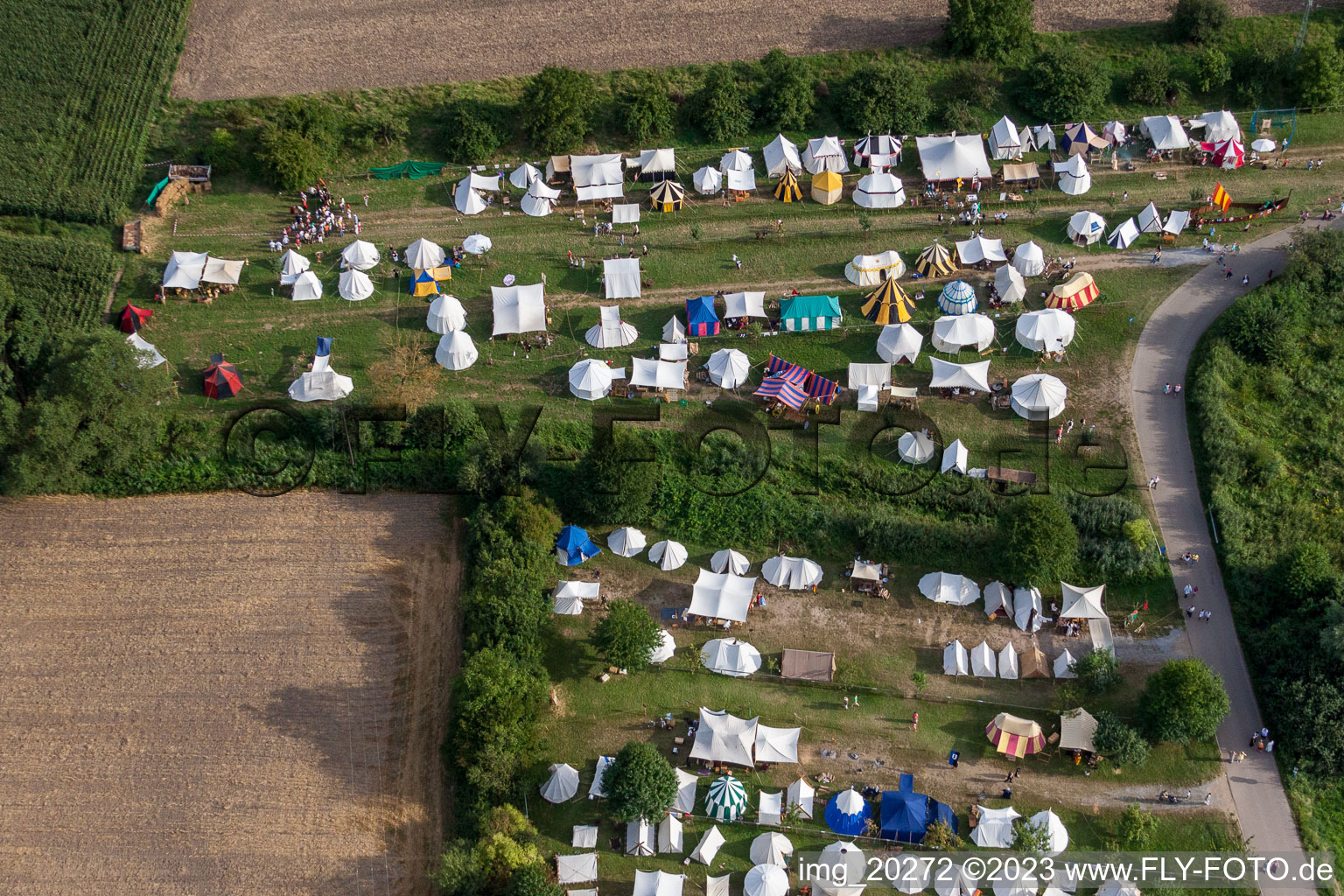 Vue d'oiseau de Médiéval Fermement à Jockgrim dans le département Rhénanie-Palatinat, Allemagne