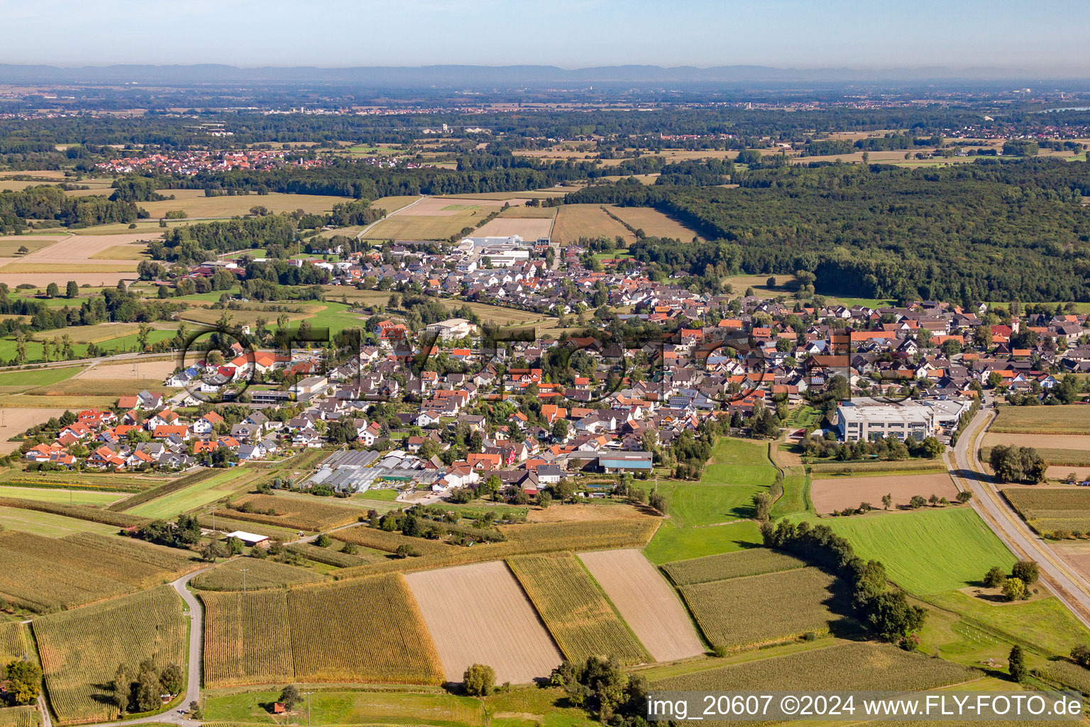 Vue aérienne de Quartier Querbach in Kehl dans le département Bade-Wurtemberg, Allemagne