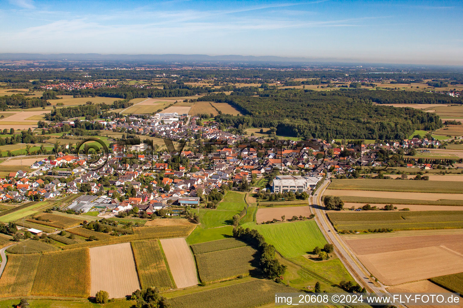 Vue aérienne de Quartier Querbach in Kehl dans le département Bade-Wurtemberg, Allemagne