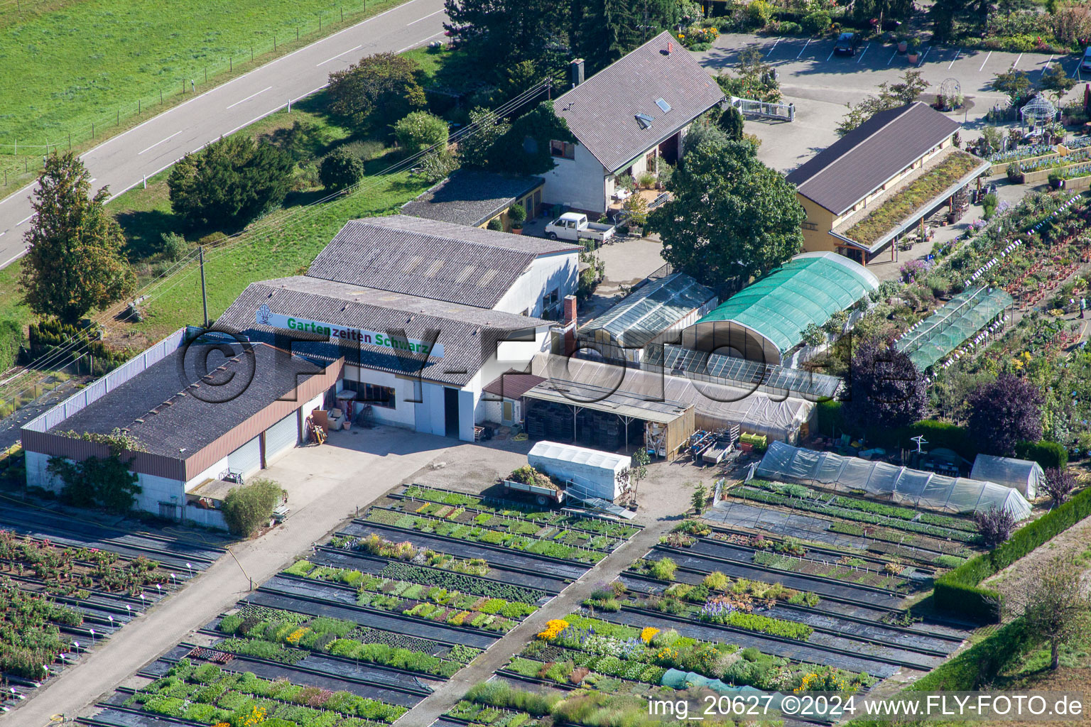 Vue aérienne de Temps de jardin noir à le quartier Bodersweier in Kehl dans le département Bade-Wurtemberg, Allemagne