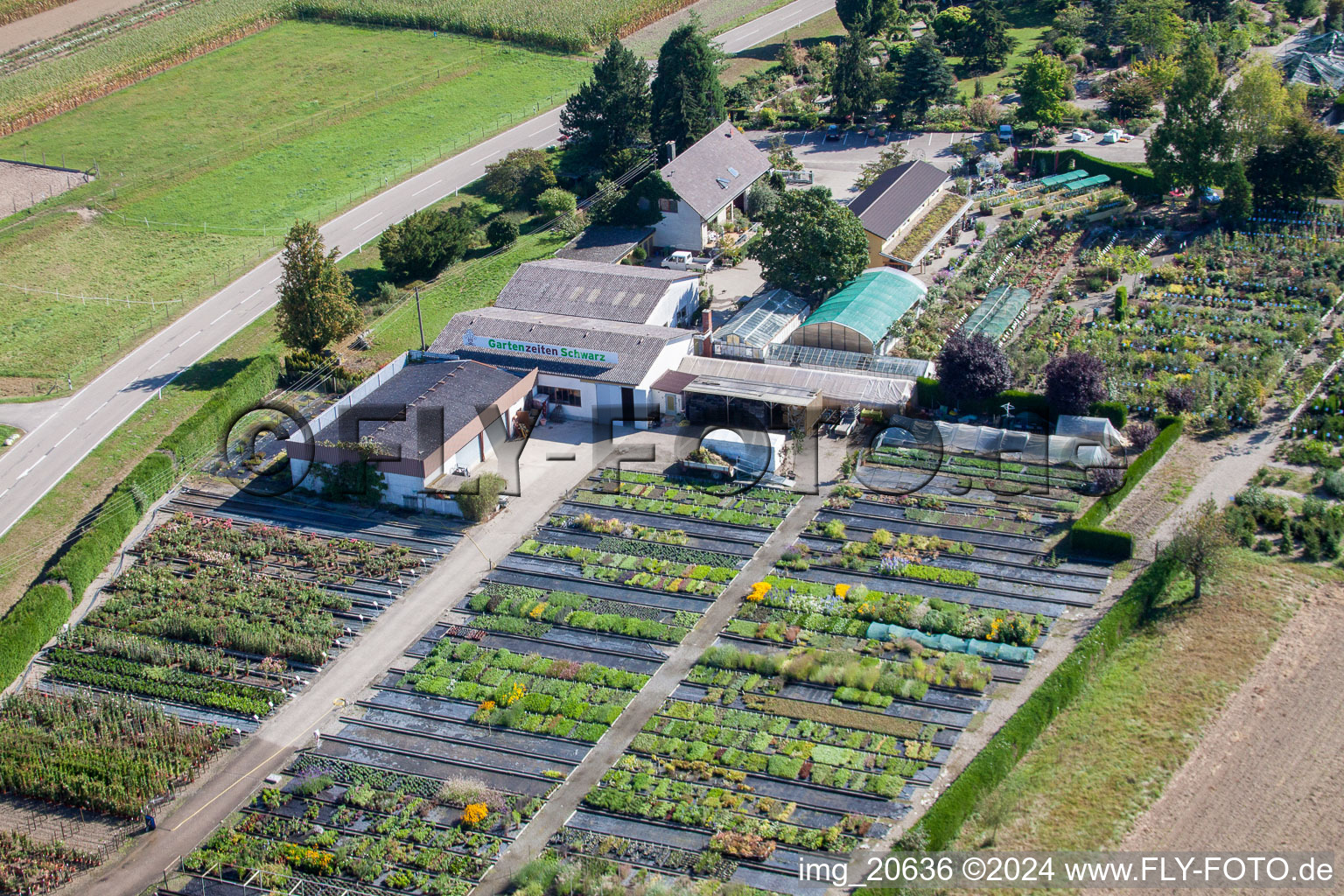 Temps de jardin noir à le quartier Bodersweier in Kehl dans le département Bade-Wurtemberg, Allemagne hors des airs