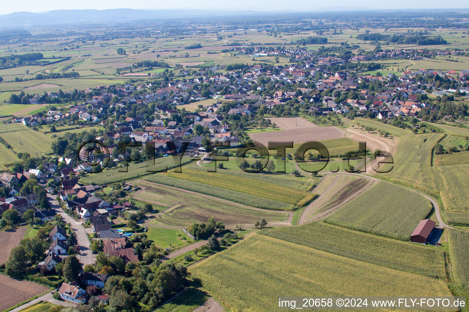 Vue aérienne de Du nord à le quartier Legelshurst in Willstätt dans le département Bade-Wurtemberg, Allemagne