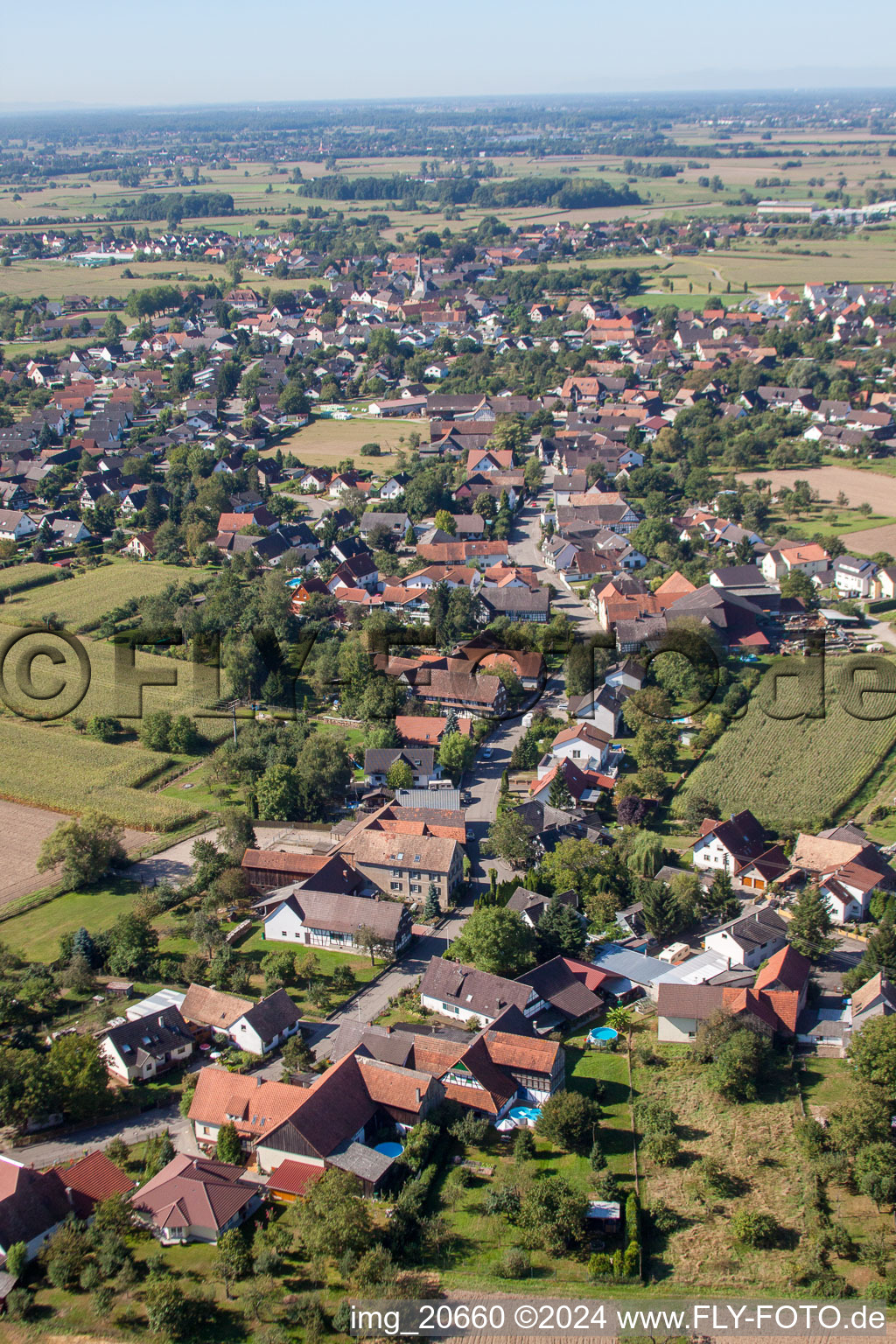 Vue aérienne de Bolzhurststr à le quartier Legelshurst in Willstätt dans le département Bade-Wurtemberg, Allemagne