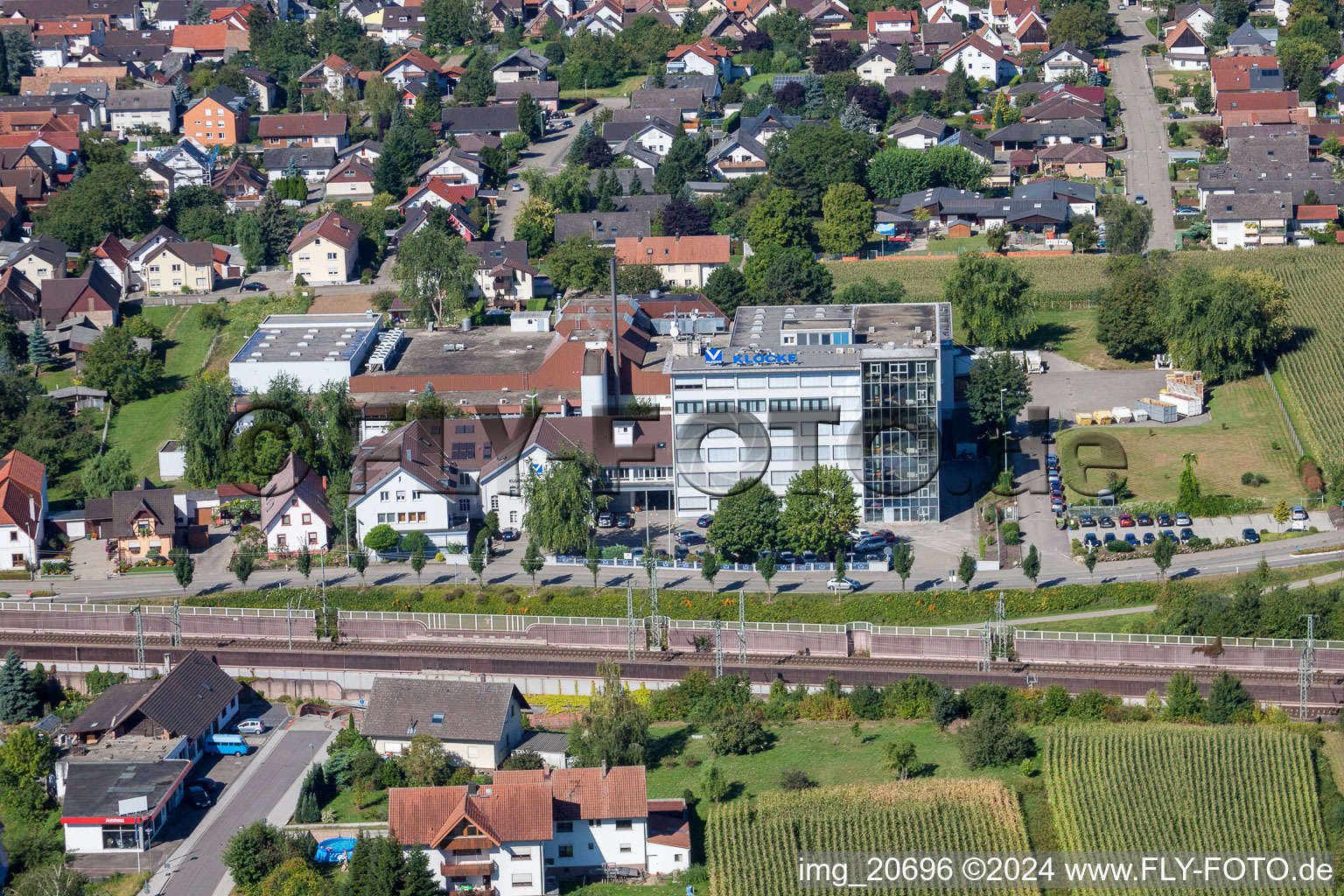 Vue d'oiseau de Klocke Pharma GmbH à le quartier Urloffen in Appenweier dans le département Bade-Wurtemberg, Allemagne