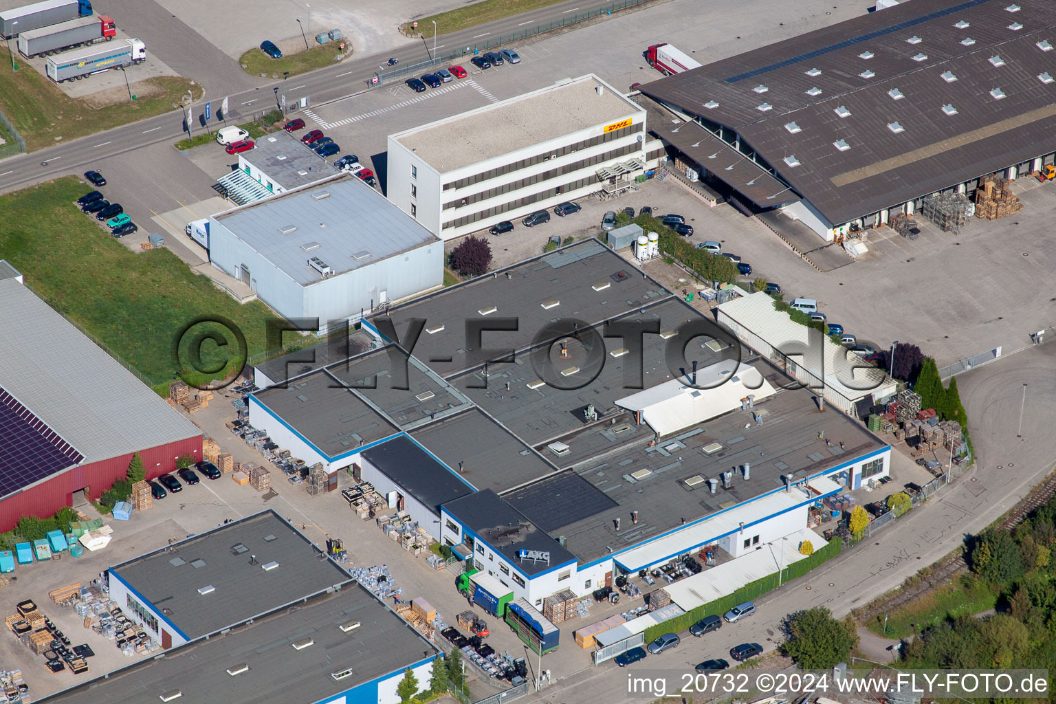 Vue aérienne de King Automobile à Appenweier dans le département Bade-Wurtemberg, Allemagne