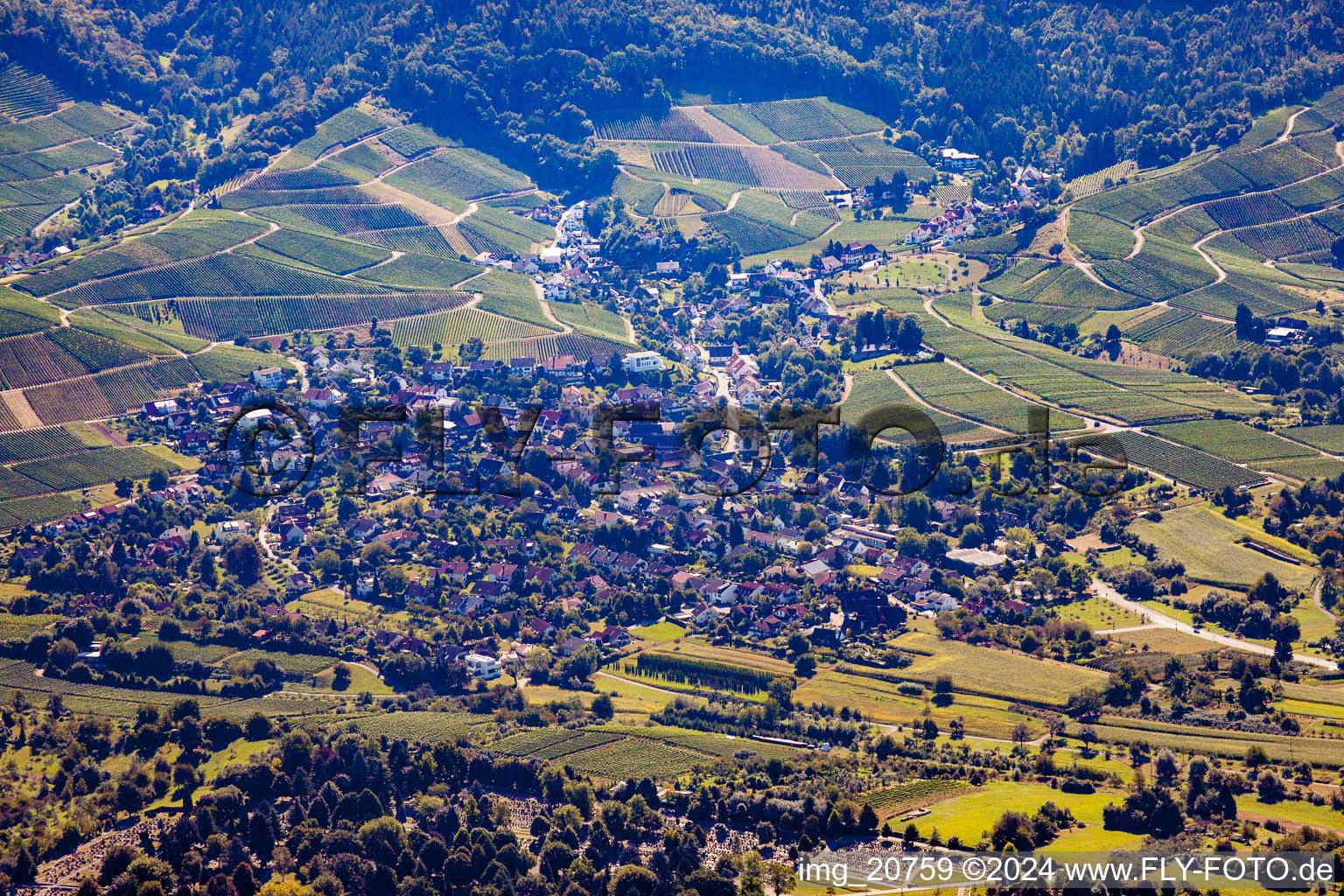 Vue aérienne de Rammersweier à le quartier Fessenbach in Offenburg dans le département Bade-Wurtemberg, Allemagne