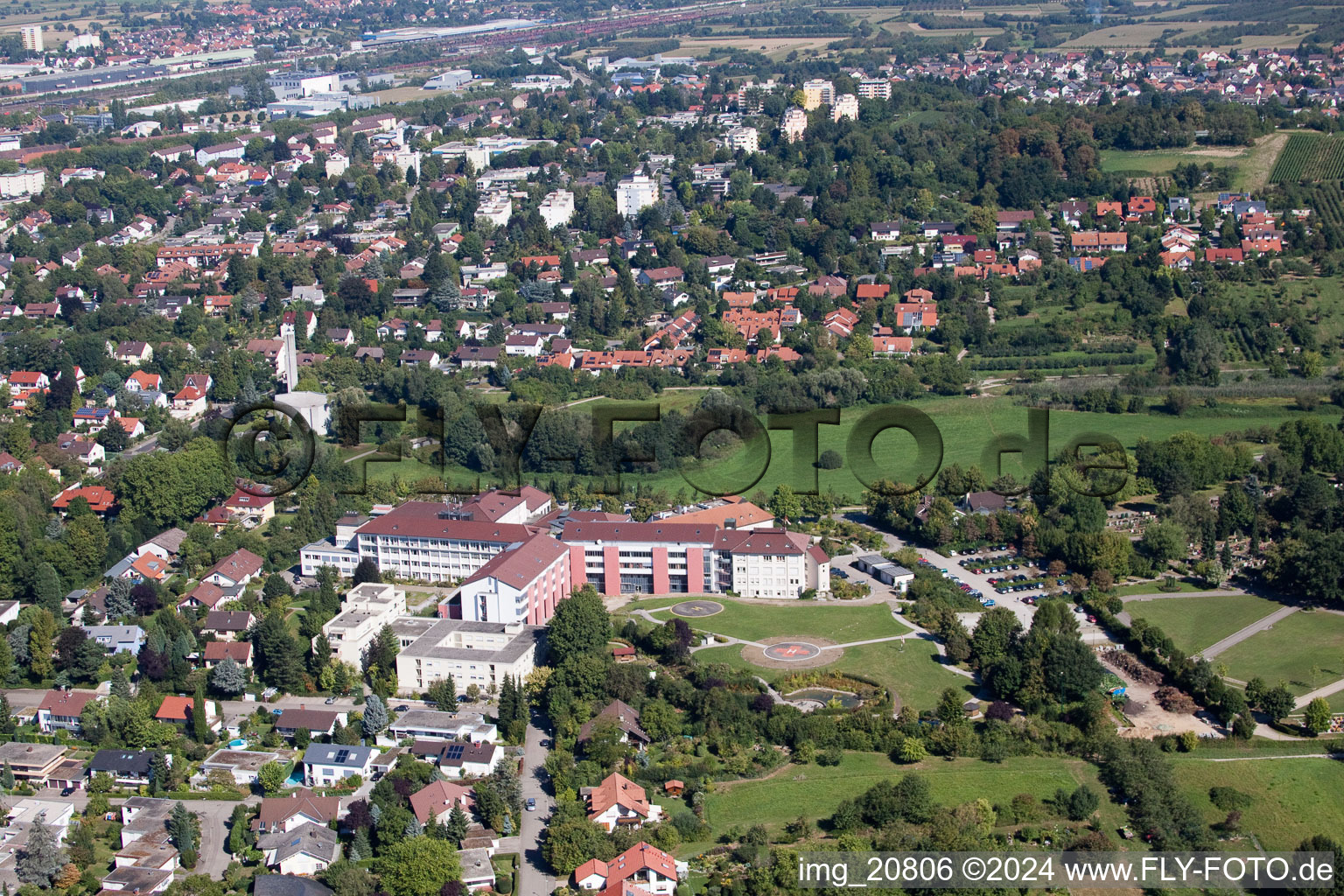 Vue aérienne de Hôpital à Offenburg dans le département Bade-Wurtemberg, Allemagne