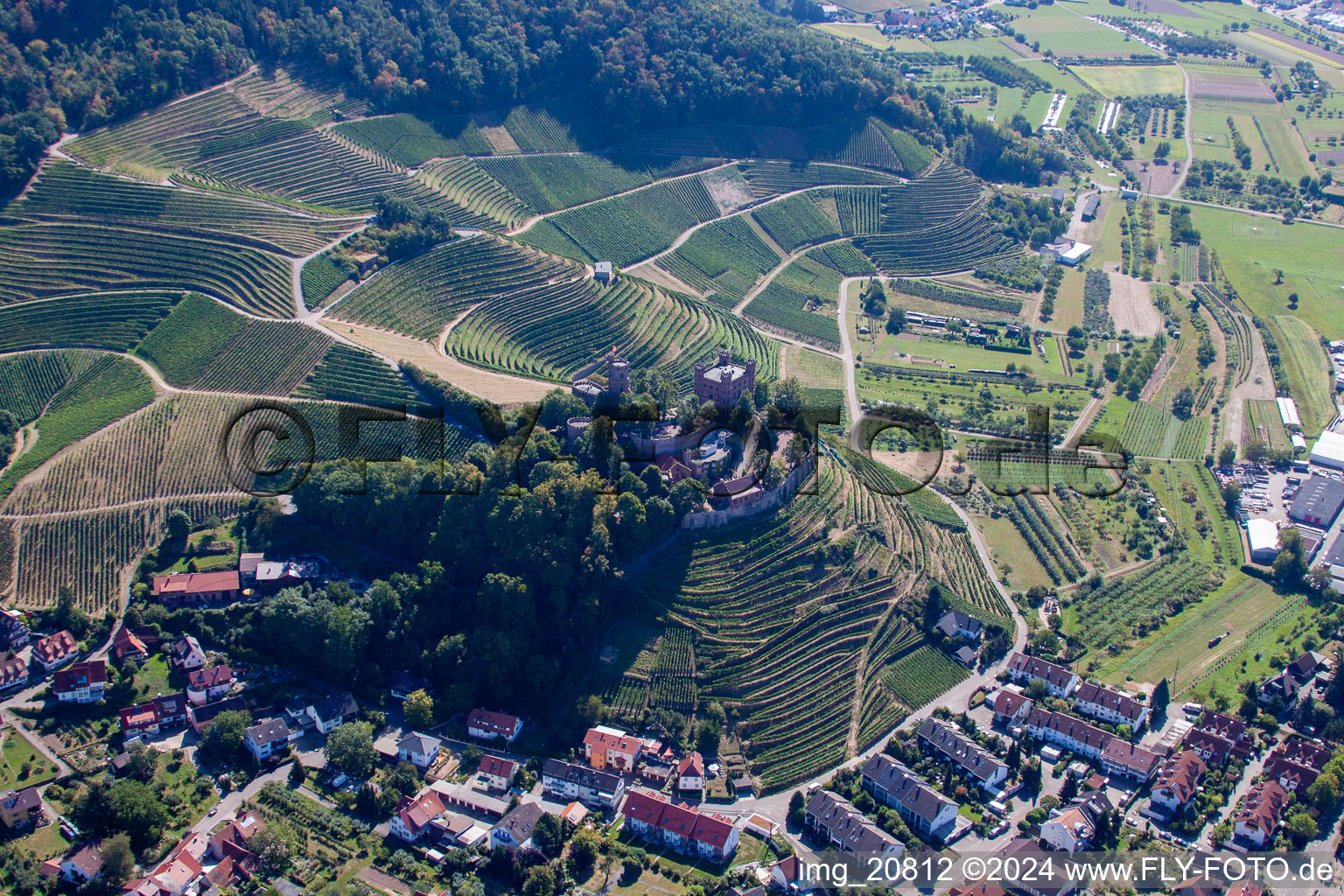 Ortenberg dans le département Bade-Wurtemberg, Allemagne depuis l'avion