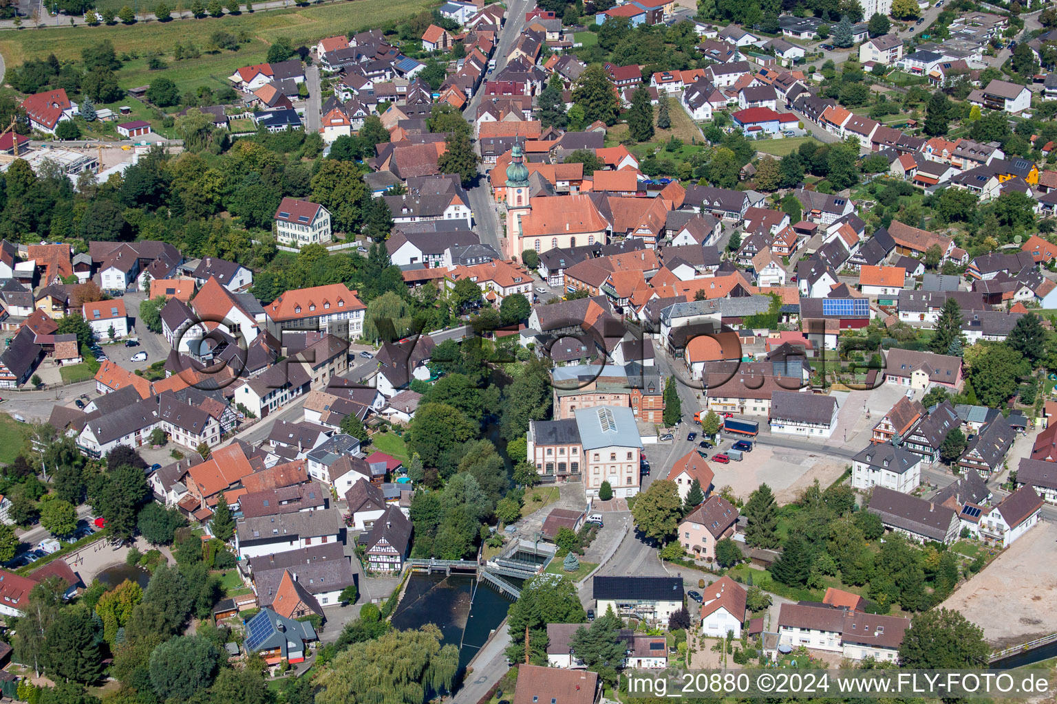 Willstätt dans le département Bade-Wurtemberg, Allemagne hors des airs