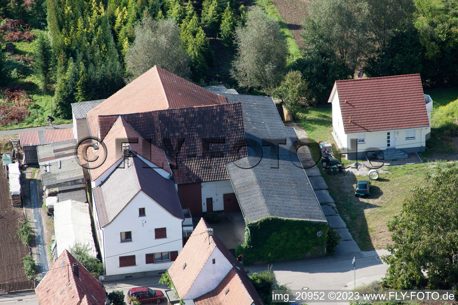 Photographie aérienne de Au four à Freckenfeld dans le département Rhénanie-Palatinat, Allemagne