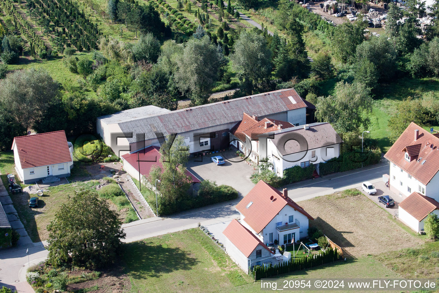 Vue oblique de Au four à Freckenfeld dans le département Rhénanie-Palatinat, Allemagne