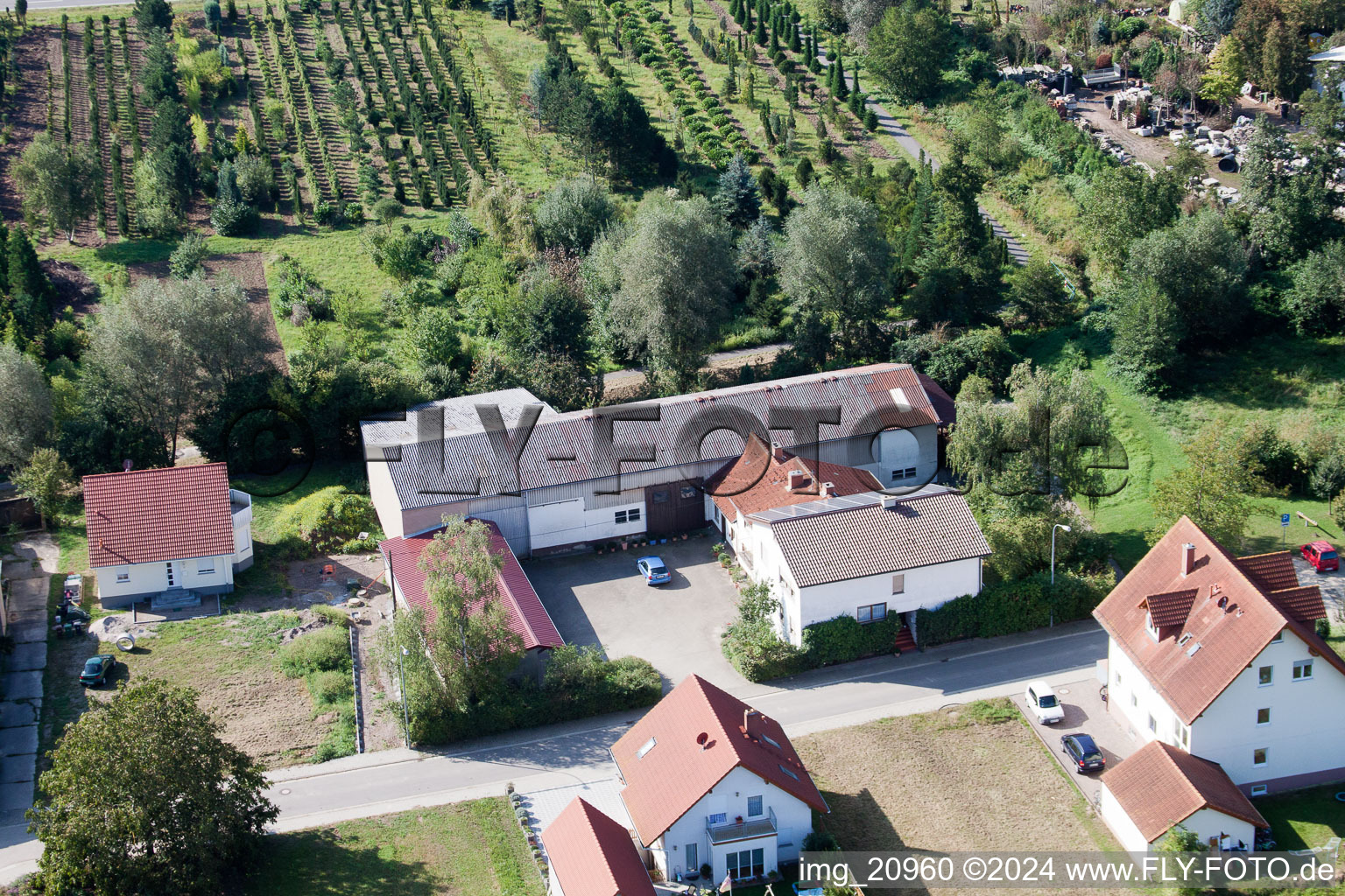 Au four à Freckenfeld dans le département Rhénanie-Palatinat, Allemagne depuis l'avion