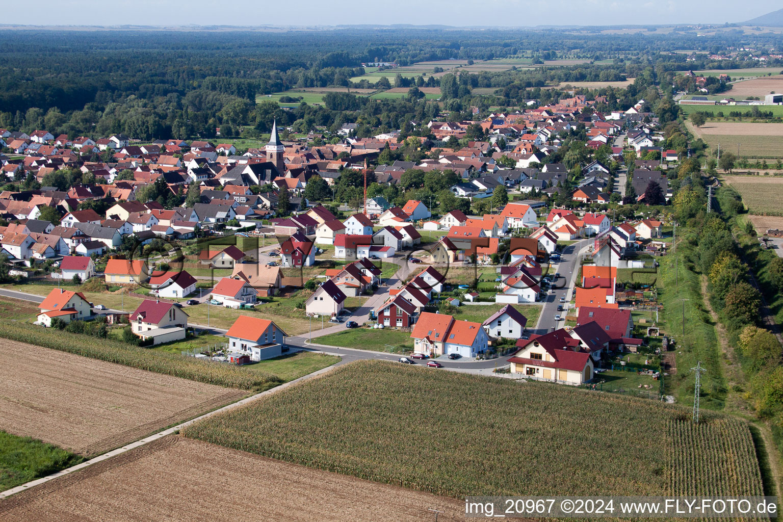 Vue aérienne de Nouvelle zone de développement NE à le quartier Schaidt in Wörth am Rhein dans le département Rhénanie-Palatinat, Allemagne