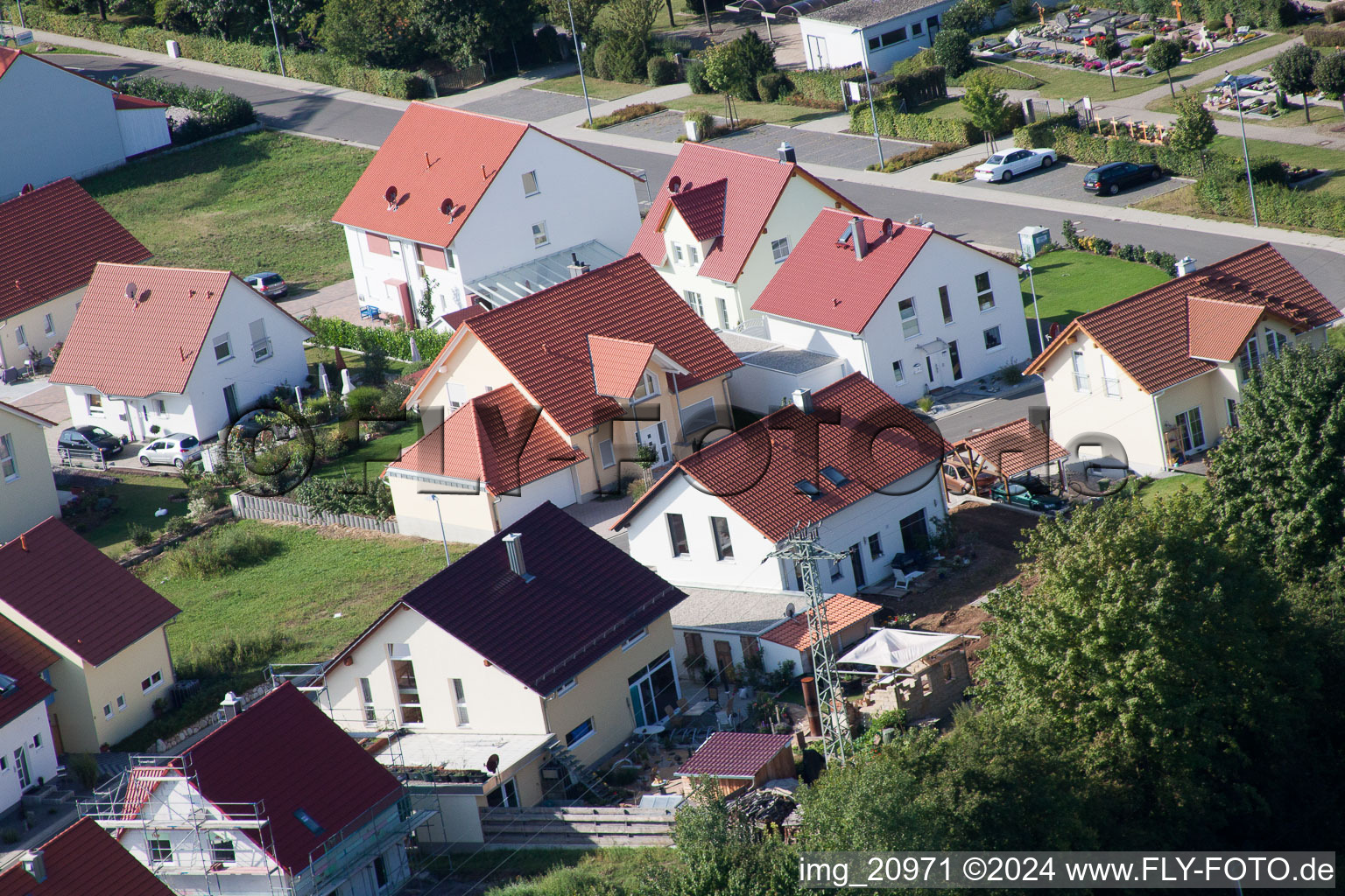 Nouvelle zone de développement NE à le quartier Schaidt in Wörth am Rhein dans le département Rhénanie-Palatinat, Allemagne d'en haut