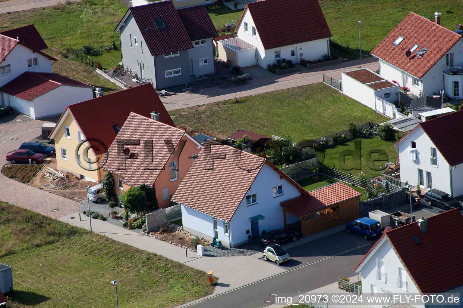 Nouvelle zone de développement NE à le quartier Schaidt in Wörth am Rhein dans le département Rhénanie-Palatinat, Allemagne hors des airs