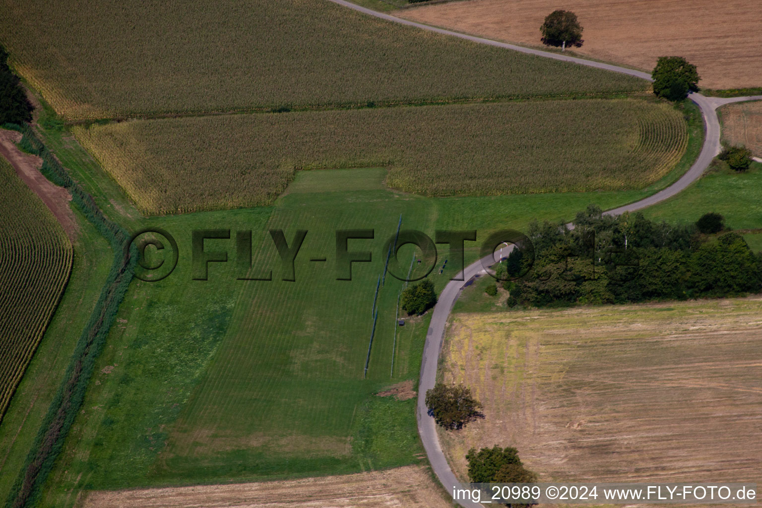 Vue aérienne de Aérodrome modèle à Oberotterbach dans le département Rhénanie-Palatinat, Allemagne