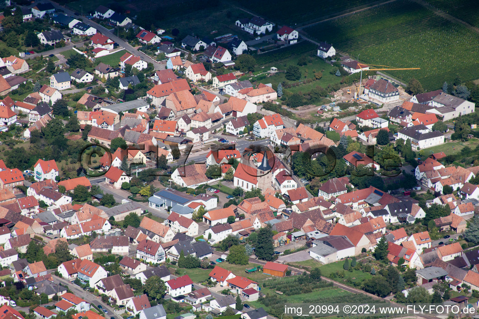 Image drone de Oberotterbach dans le département Rhénanie-Palatinat, Allemagne