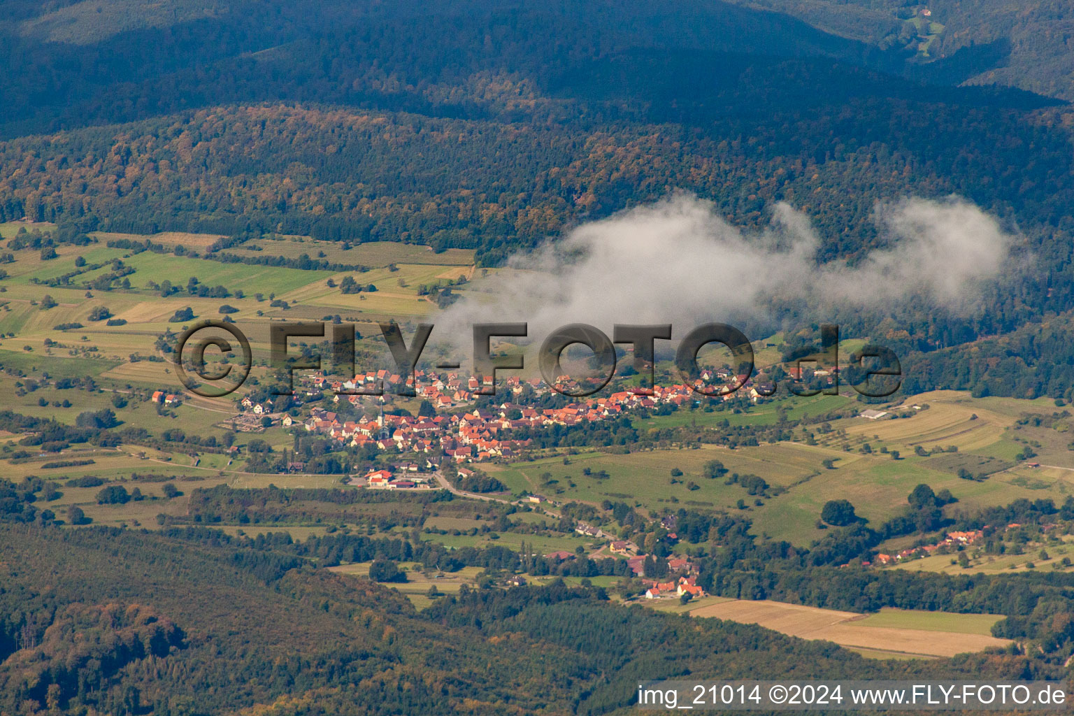 Wingen dans le département Bas Rhin, France depuis l'avion