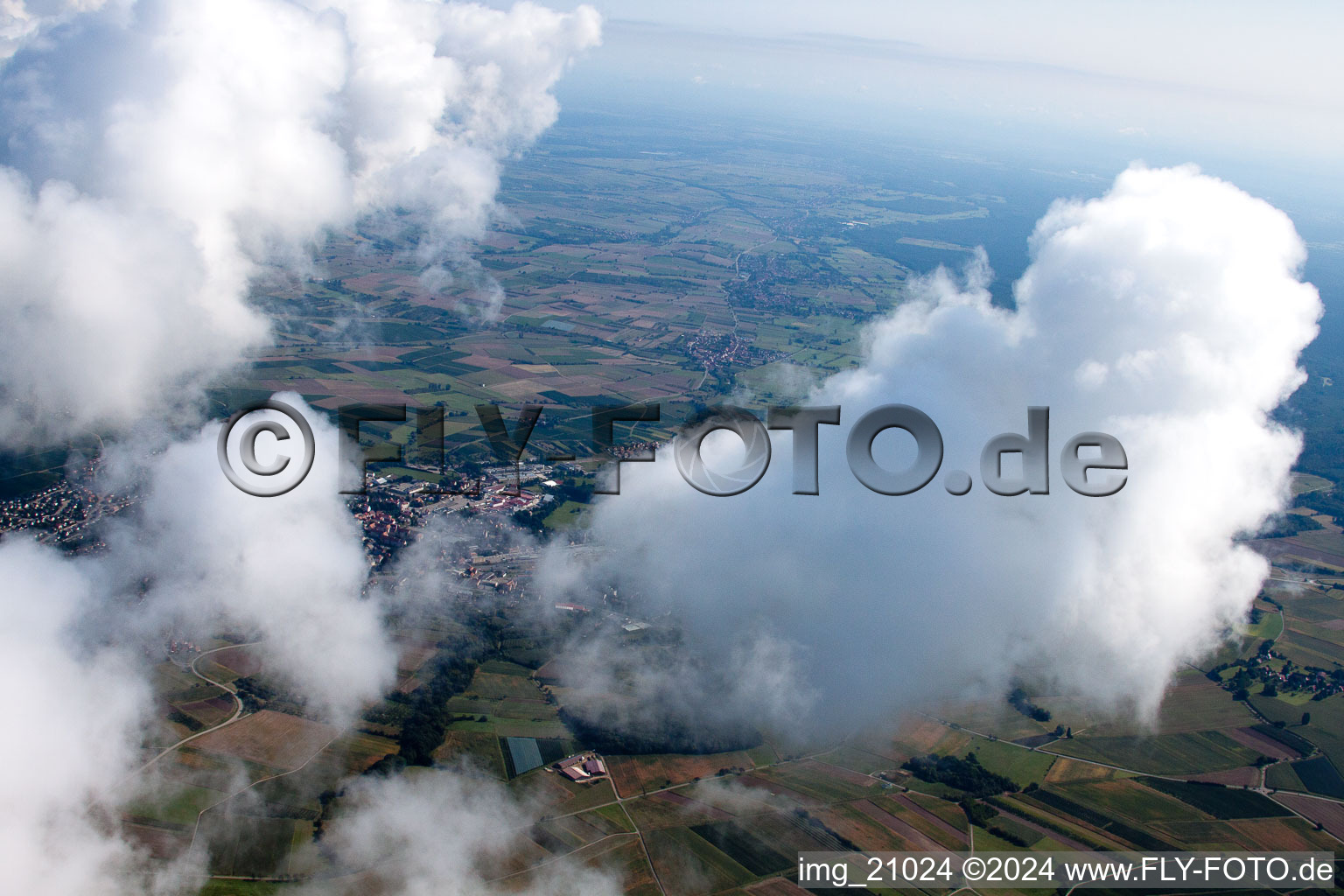 Cleebourg dans le département Bas Rhin, France depuis l'avion