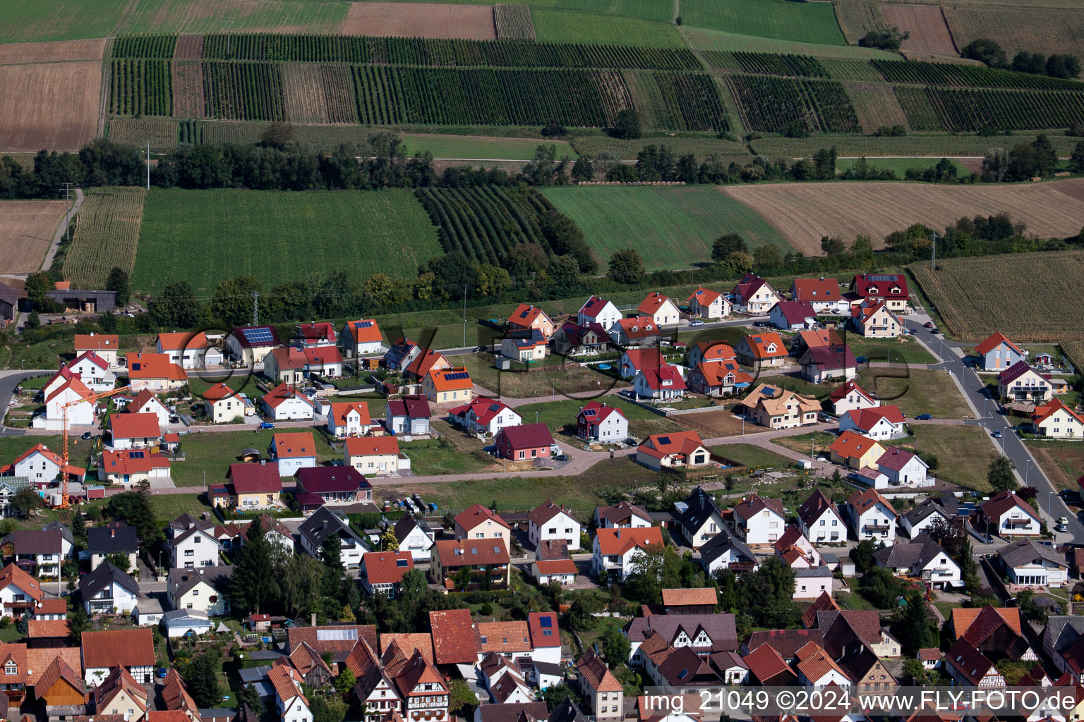 Nouvelle zone de développement NE à le quartier Schaidt in Wörth am Rhein dans le département Rhénanie-Palatinat, Allemagne vu d'un drone