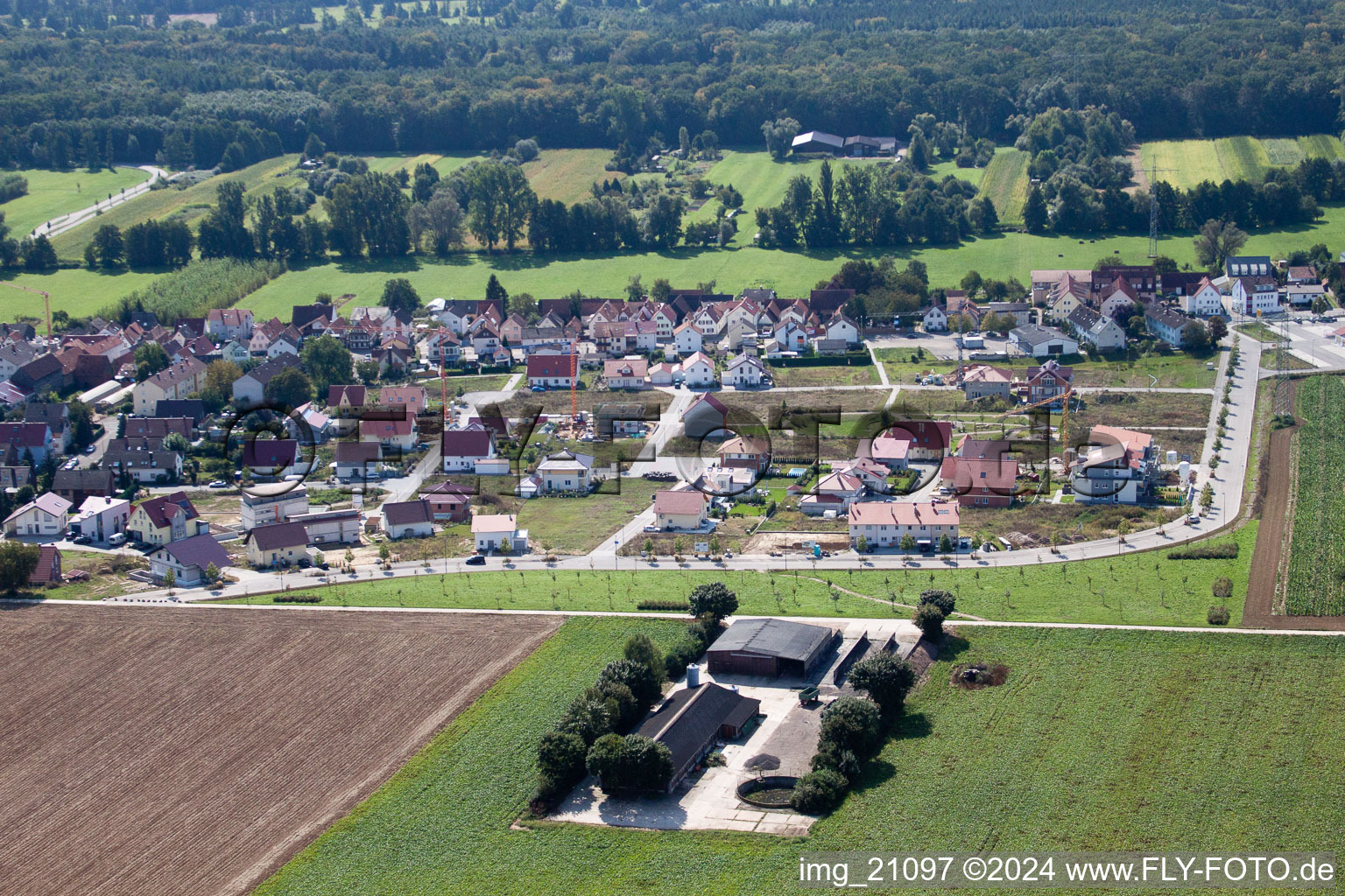 Chemin élevé à Kandel dans le département Rhénanie-Palatinat, Allemagne d'en haut