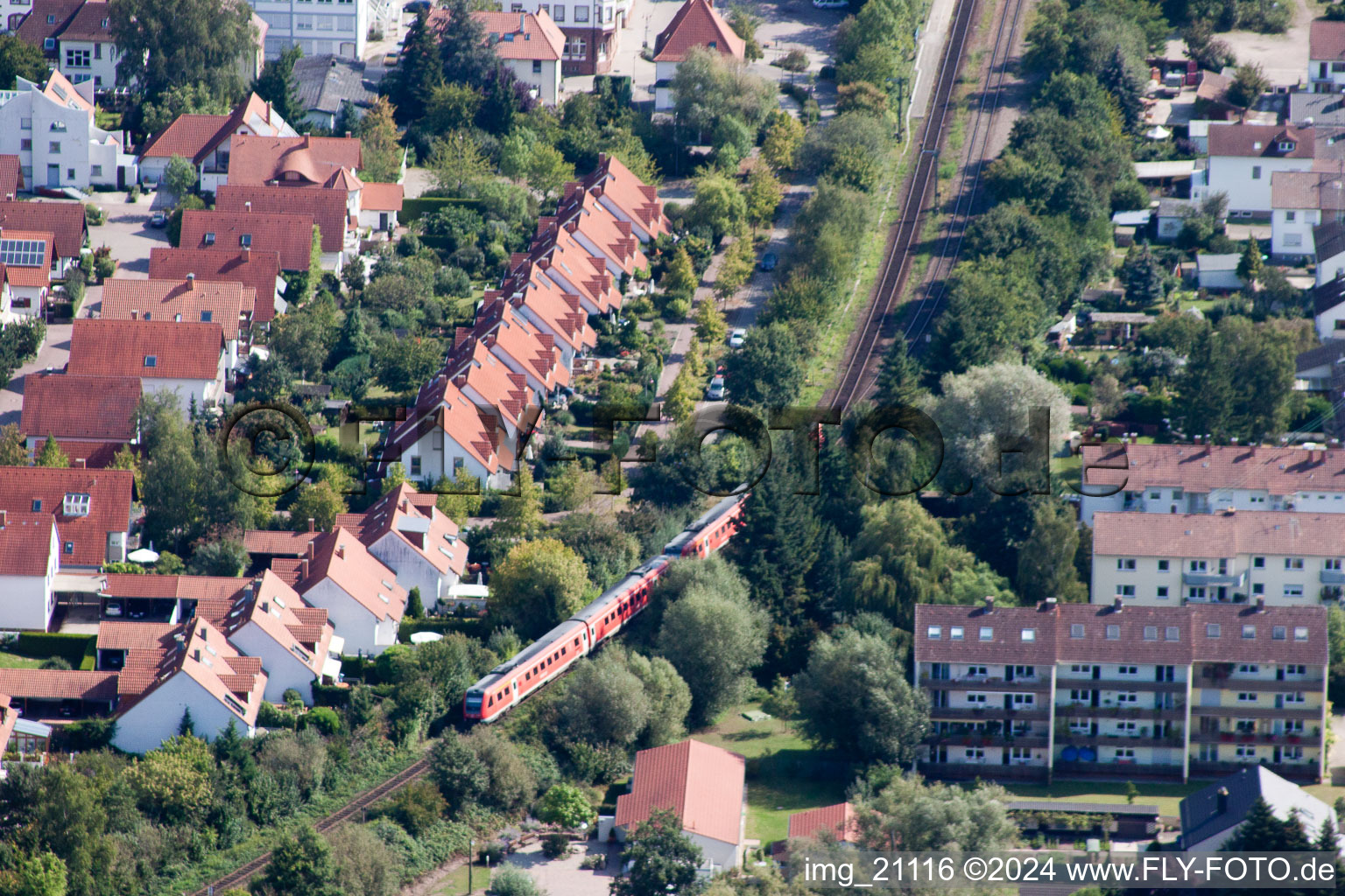 Vue aérienne de De l'ouest à Kandel dans le département Rhénanie-Palatinat, Allemagne