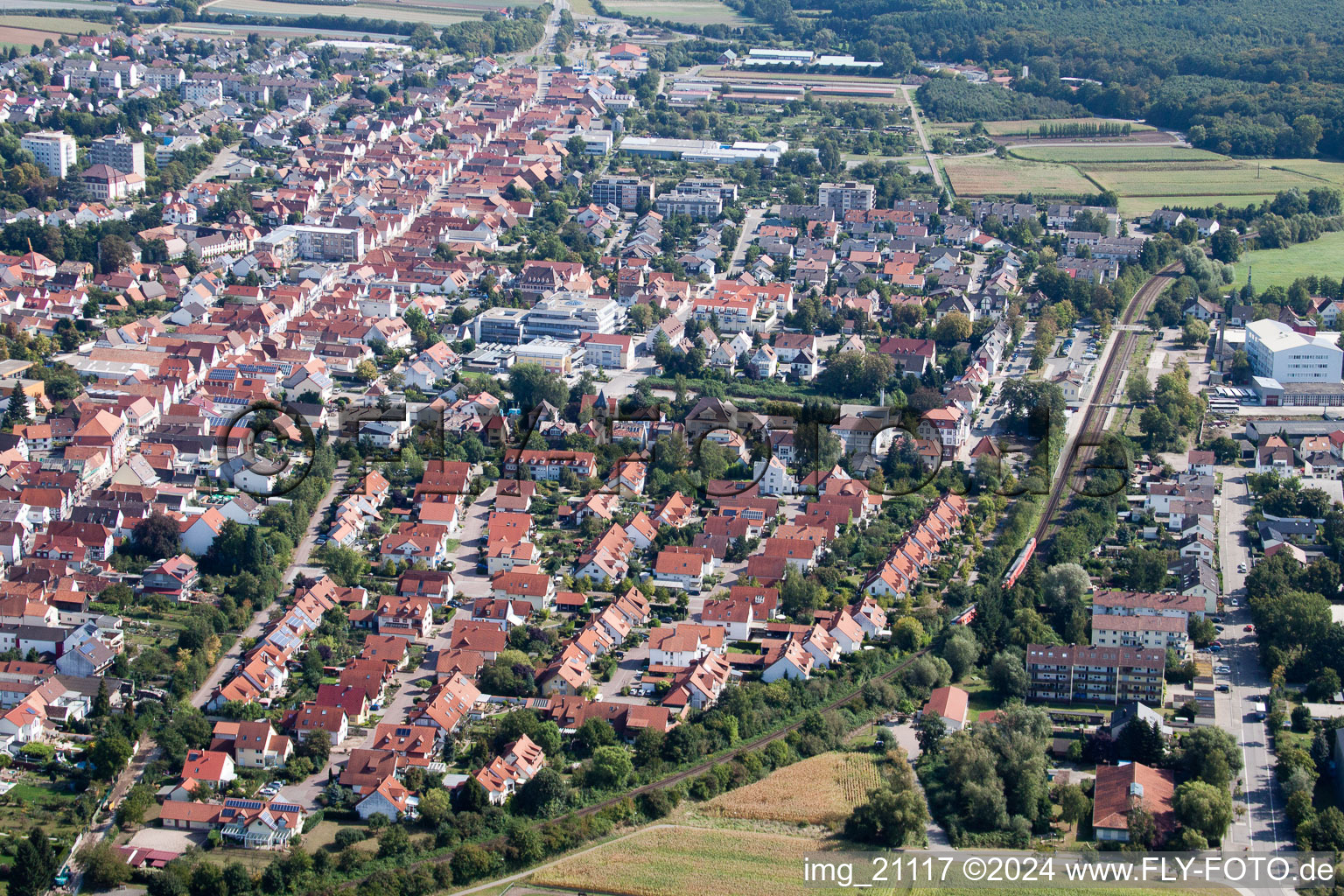 Vue aérienne de De l'ouest à Kandel dans le département Rhénanie-Palatinat, Allemagne