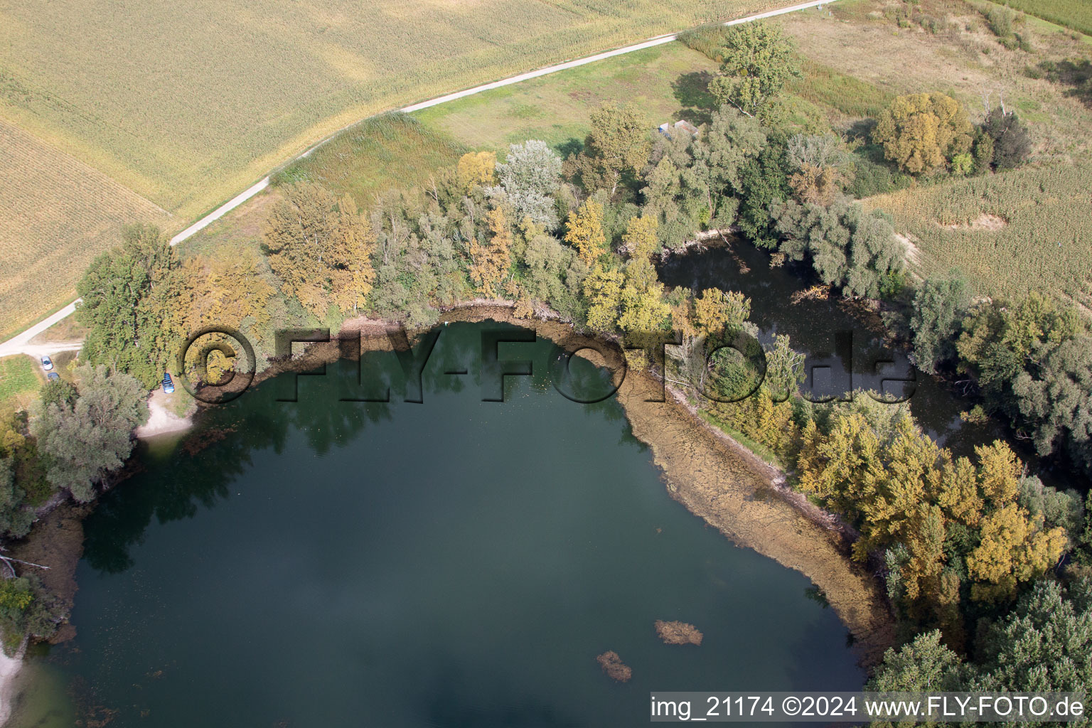 Vue oblique de Leimersheim dans le département Rhénanie-Palatinat, Allemagne