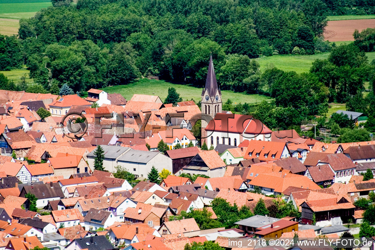 Vue oblique de Steinweiler dans le département Rhénanie-Palatinat, Allemagne